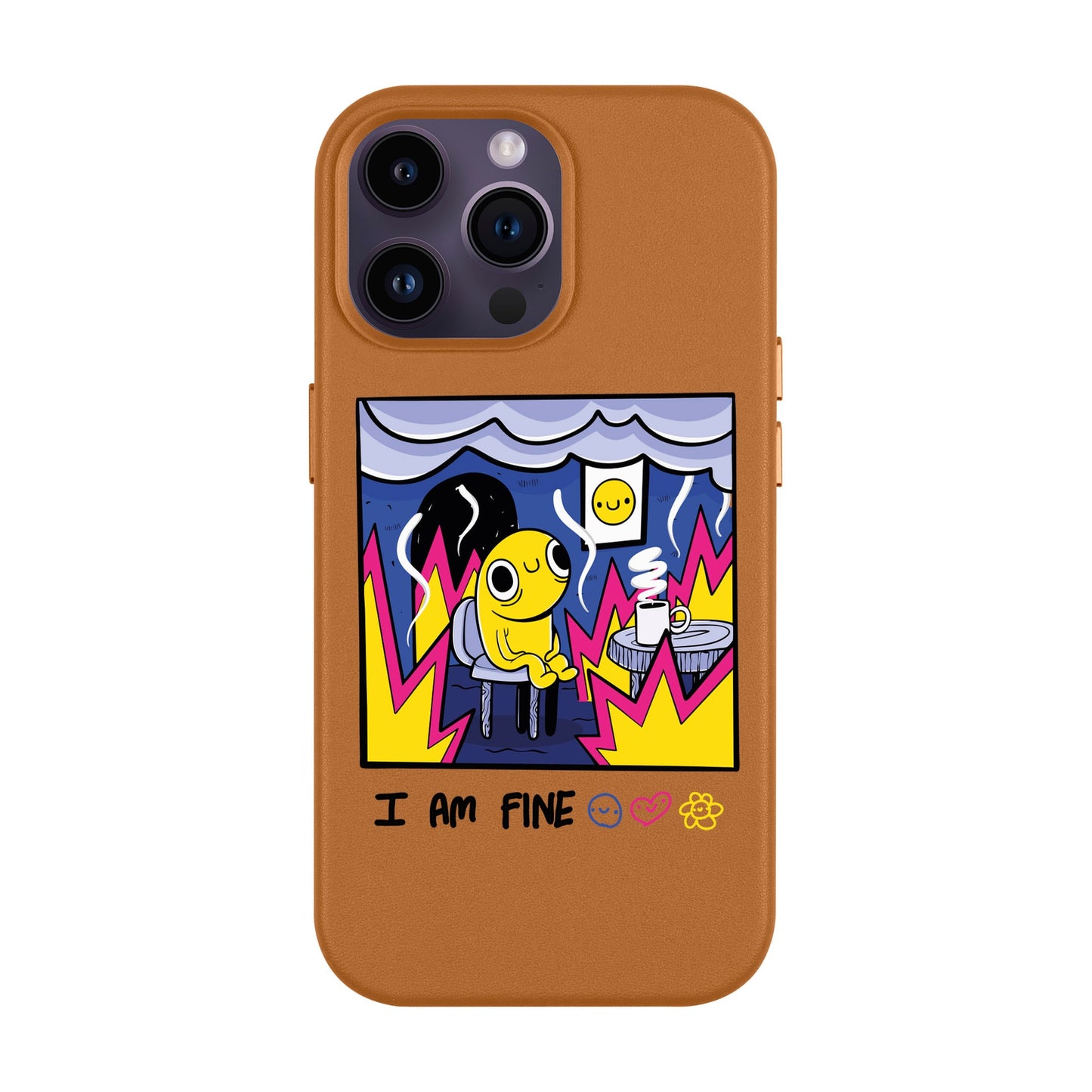 I AM FINE-iPhone 14 Pro Max Leather Kılıf MagSafe Özellikli