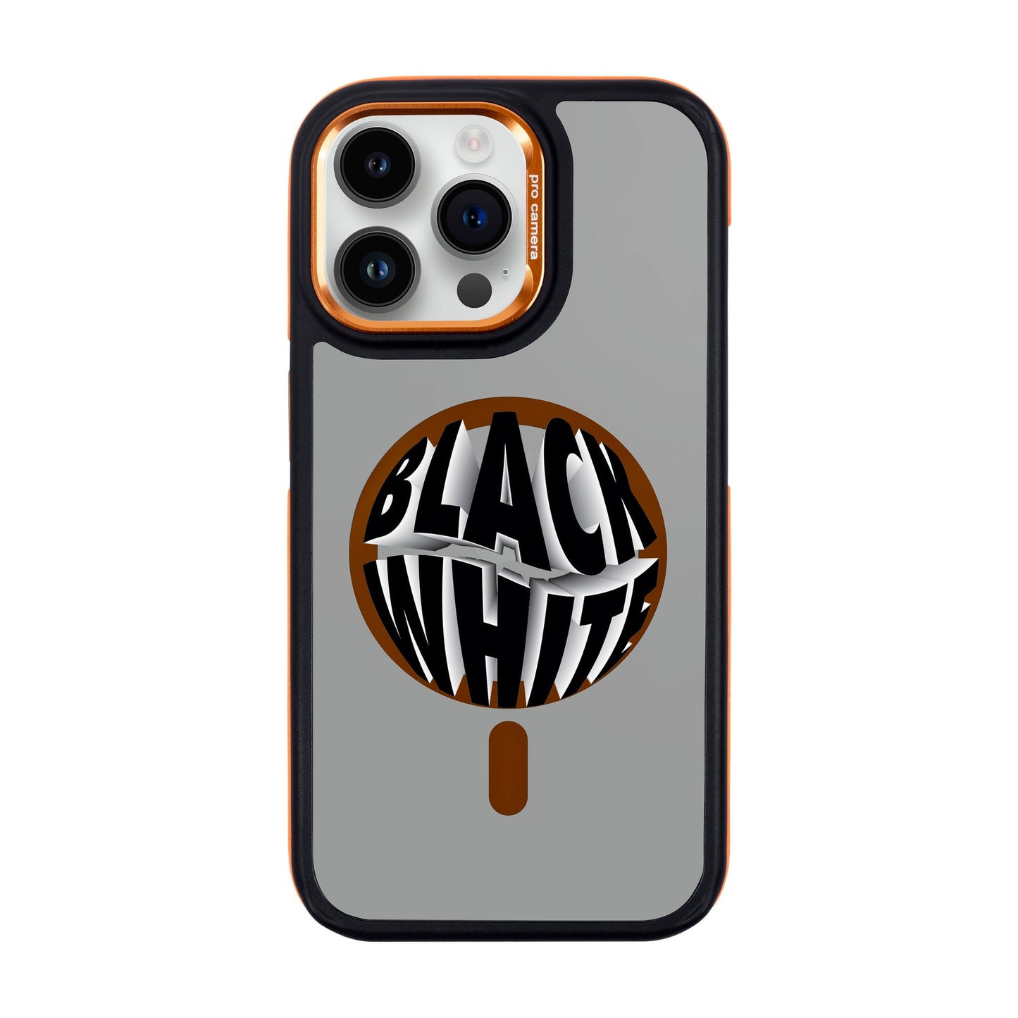 BLACK WHITE-iPhone 14 Pro Max Dark Kılıf MagSafe Özellikli