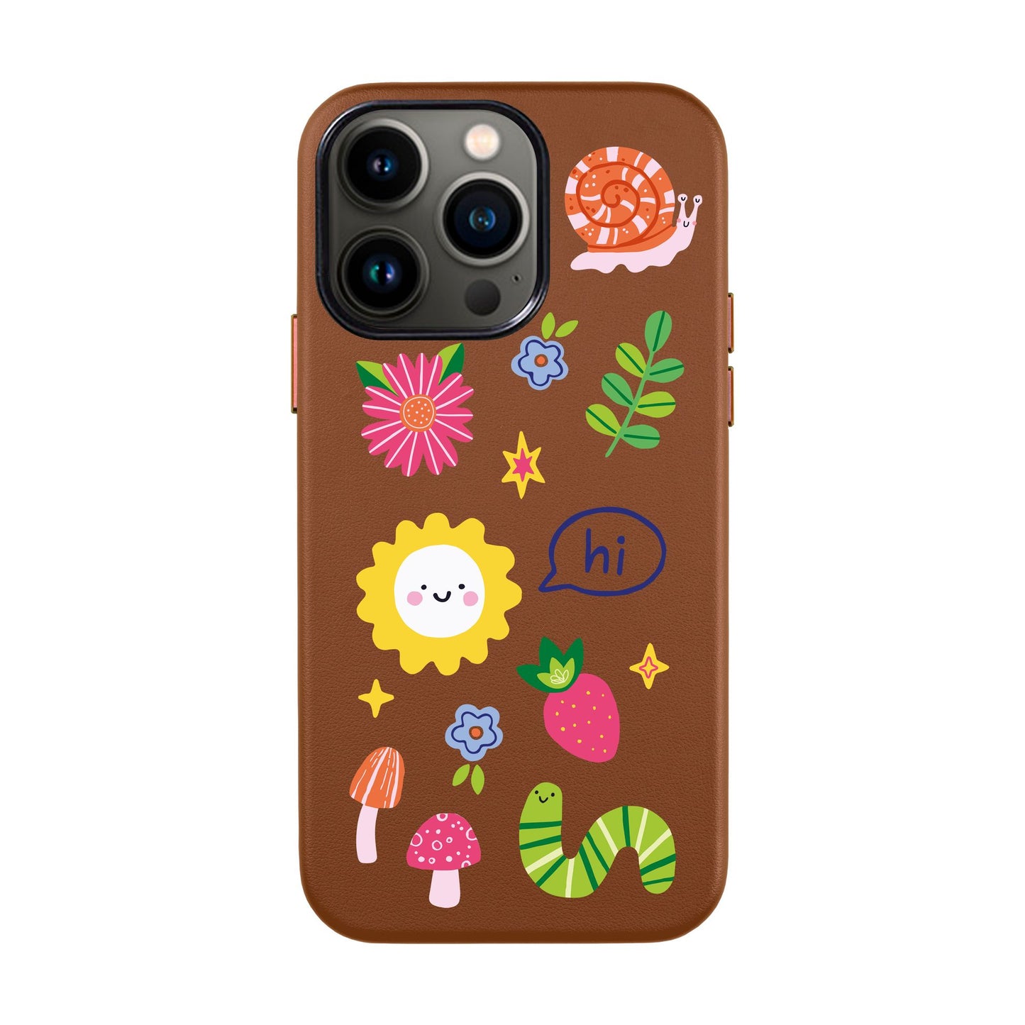 HELLO NATURE-iPhone 14 Leather Kılıf