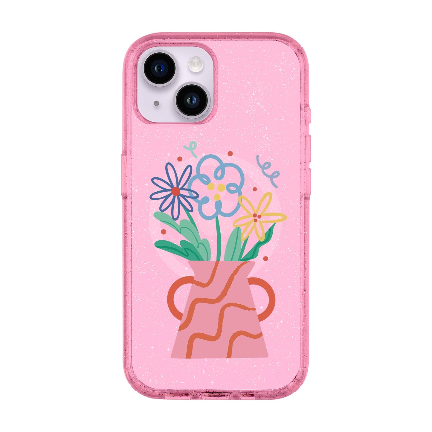 PINK VASE-iPhone 14 Shiny Kılıf MagSafe Özellikli