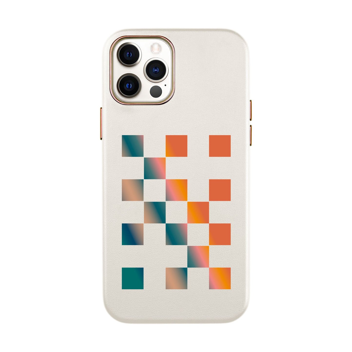 GRADIENT CHECKMATE-iPhone 11 Pro Max Leather Kılıf