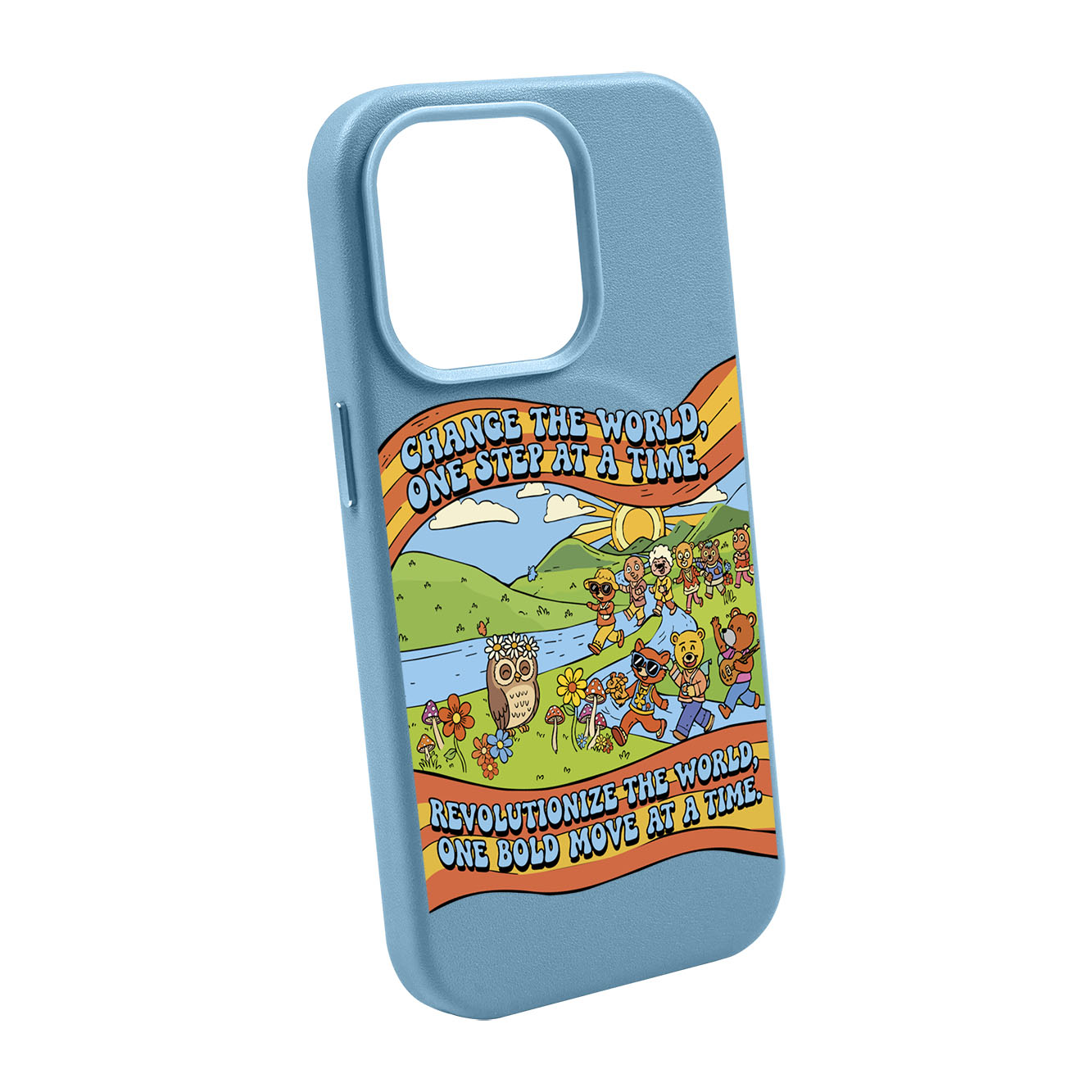 CHANGE THE WORLD-iPhone 14 Plus Leather Kılıf MagSafe Özellikli