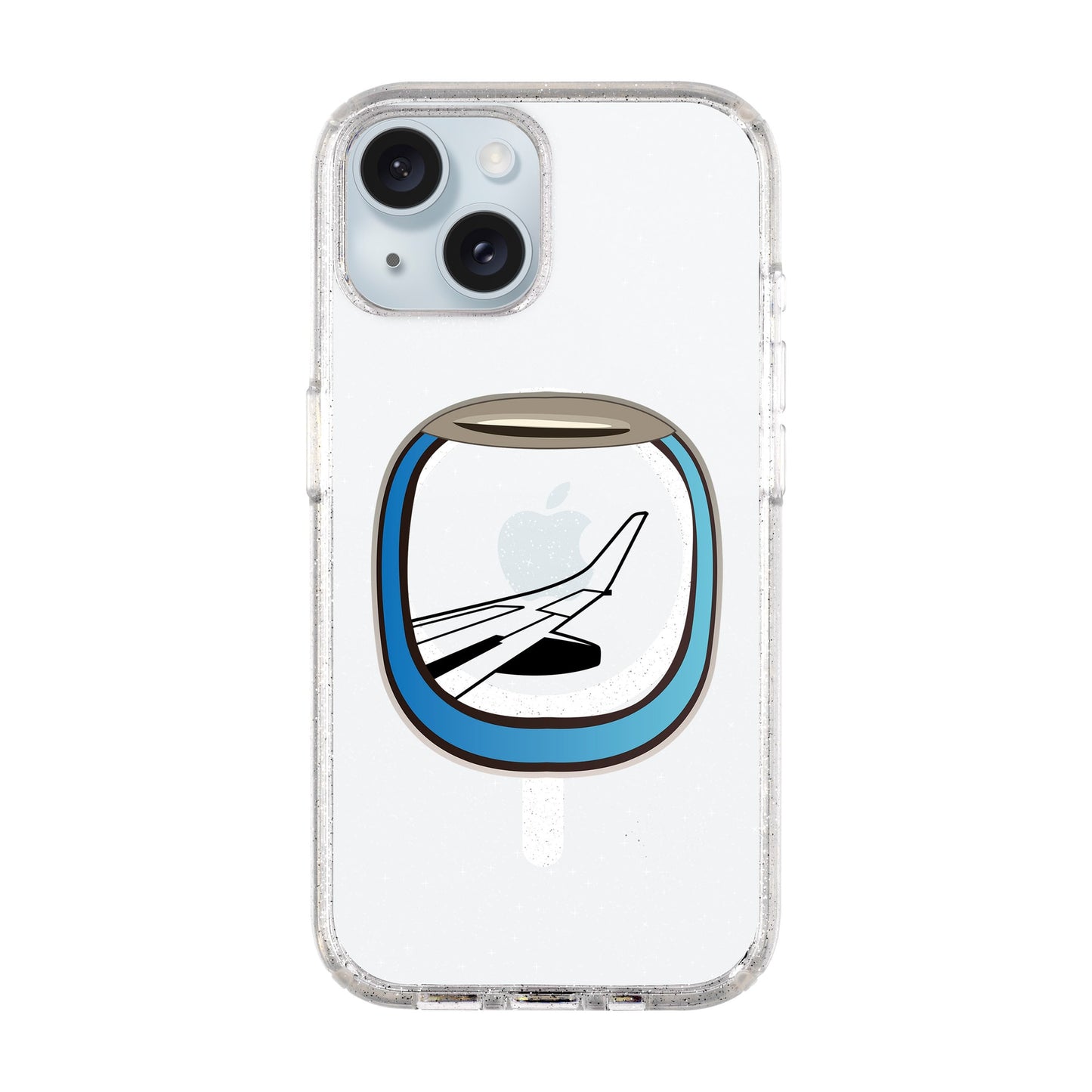 AIRCRAFT WINDOW-iPhone 15 Shiny Kılıf MagSafe Özellikli
