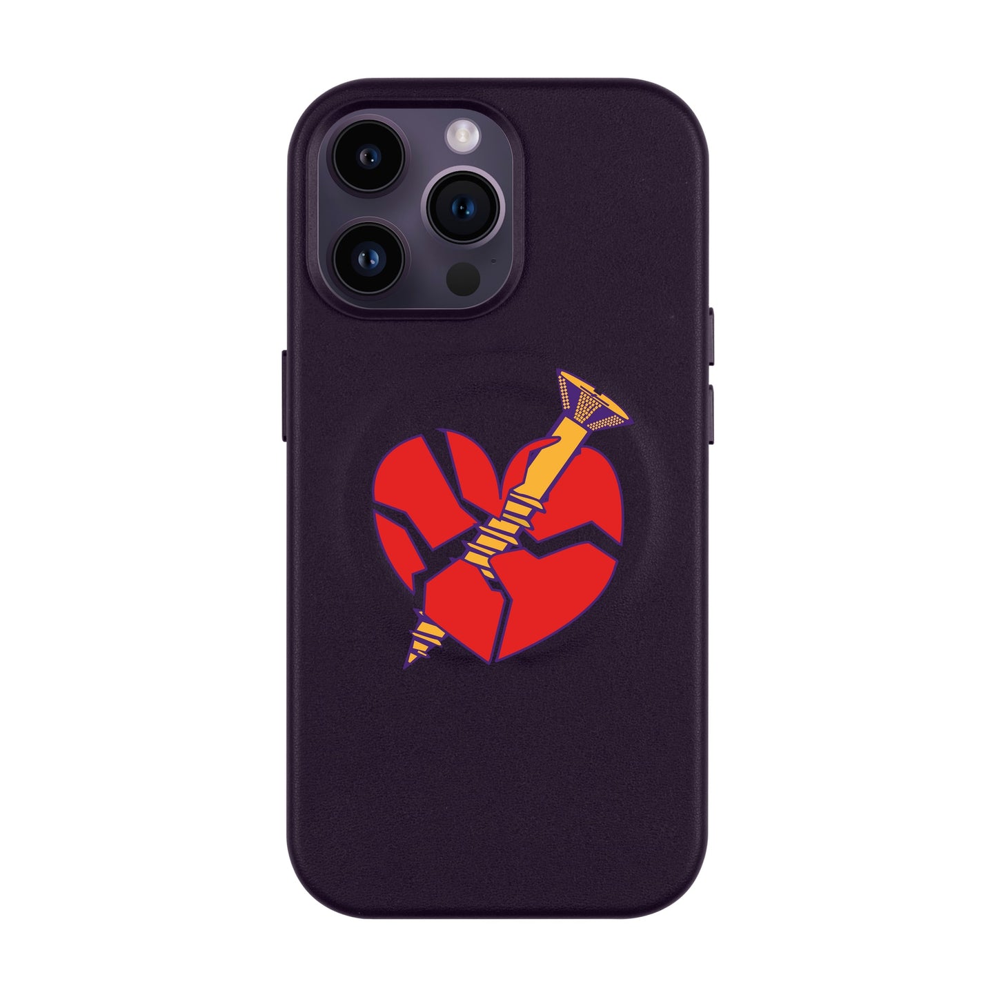 BROKEN HEART-iPhone 14 Pro Max Leather Kılıf MagSafe Özellikli