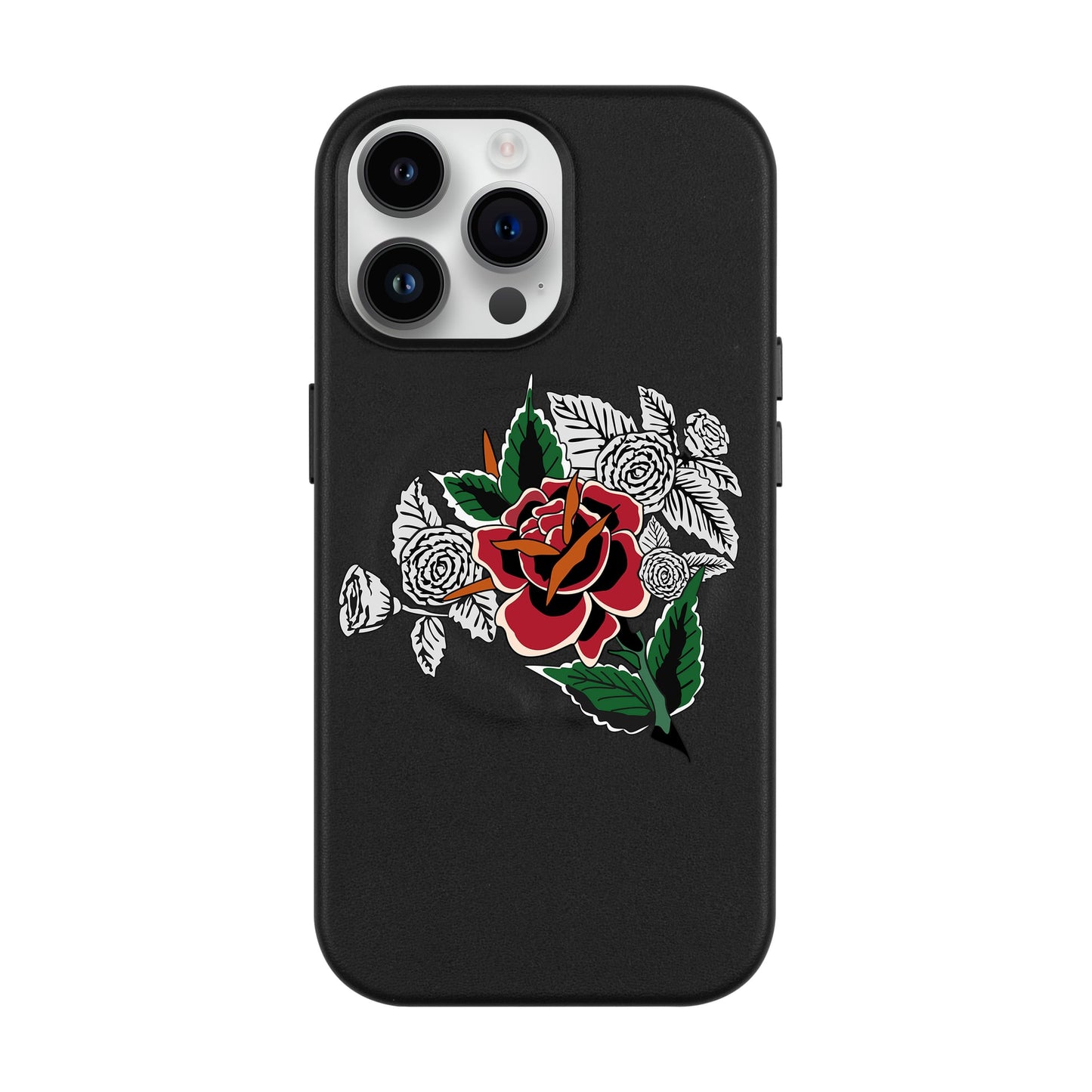 DRY ROSE-iPhone 14 Pro Max Leather Kılıf MagSafe Özellikli