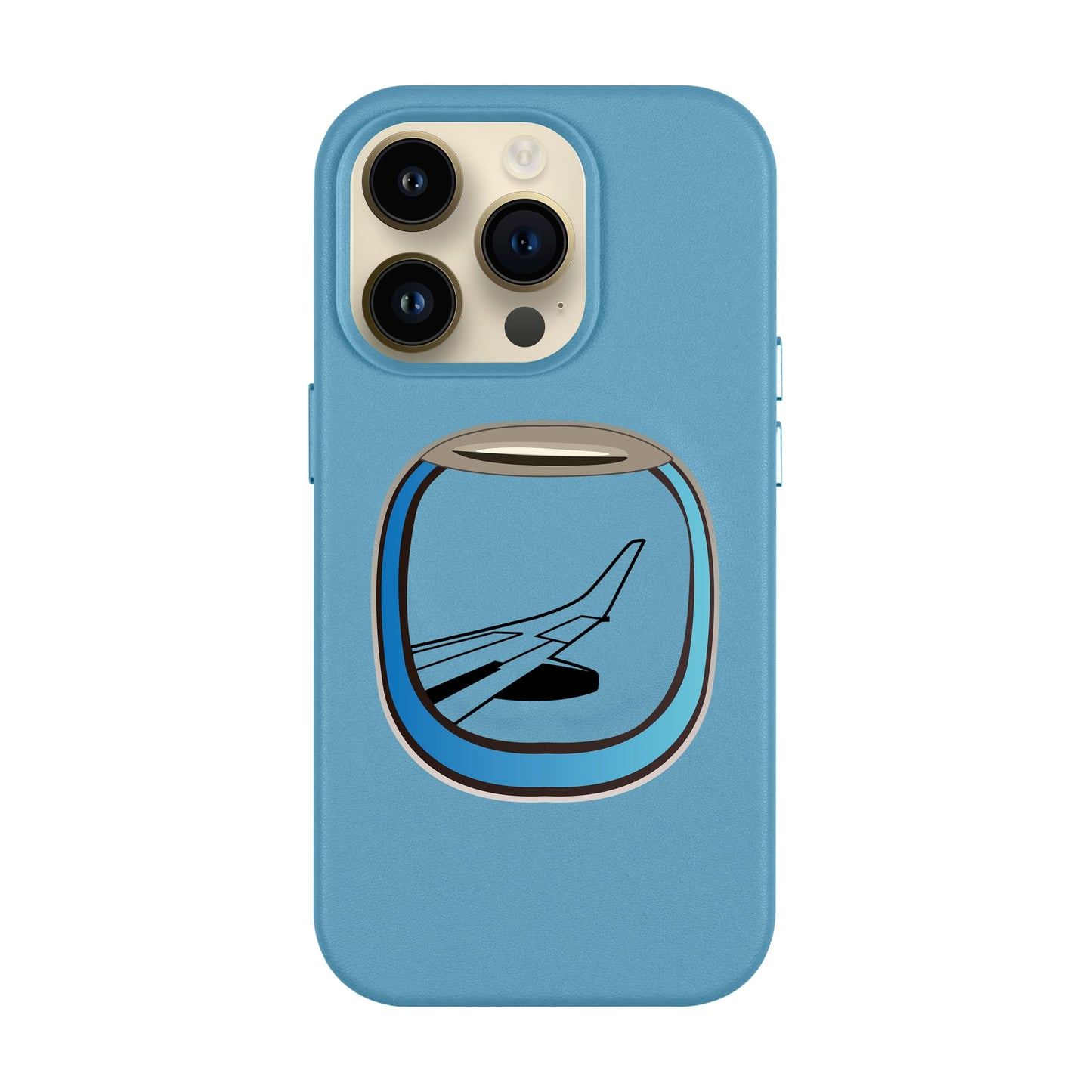 AIRCRAFT WINDOW-iPhone 14 Pro Leather Kılıf MagSafe Özellikli