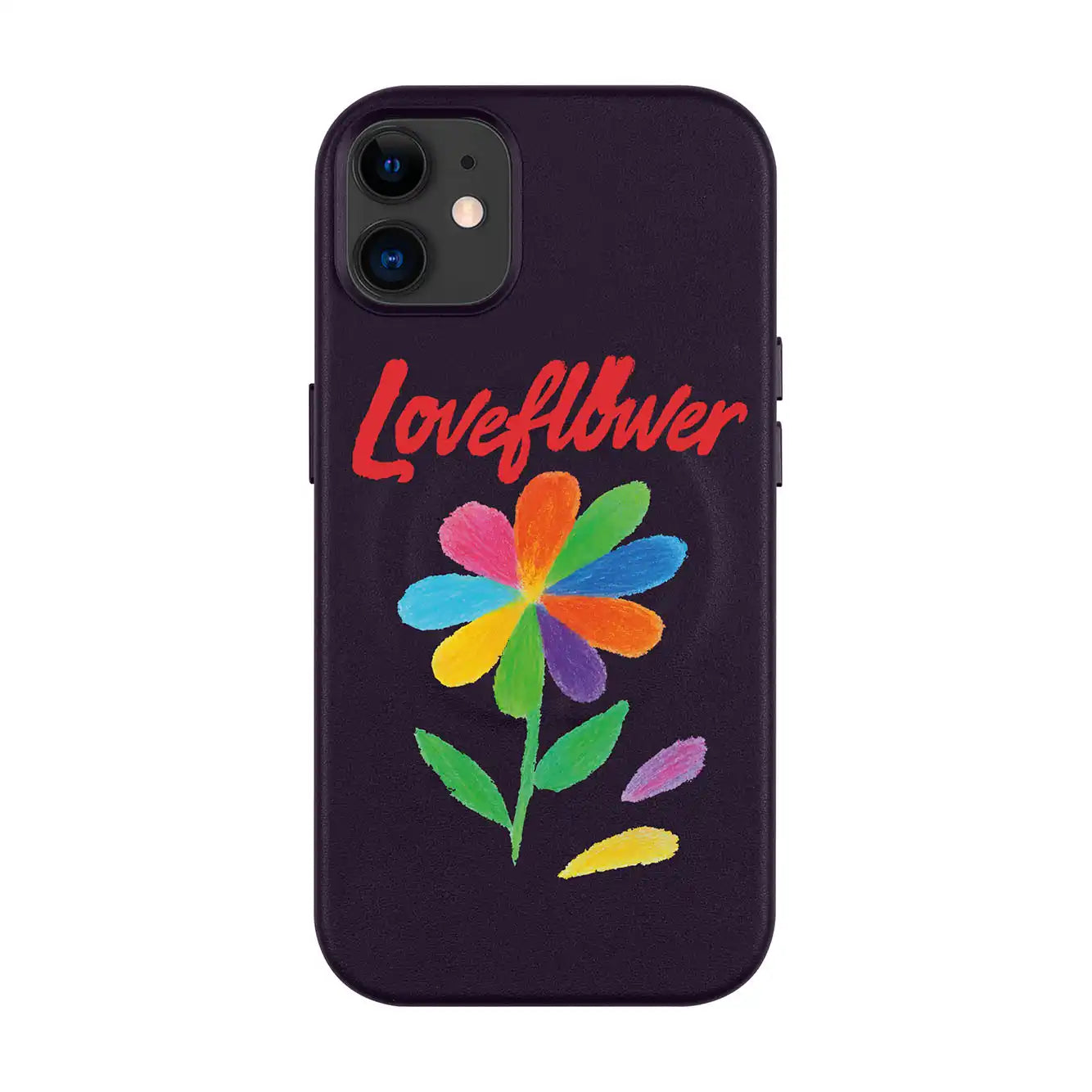 LOVE FLOWER-iPhone 11 Leather Kılıf MagSafe Özellikli