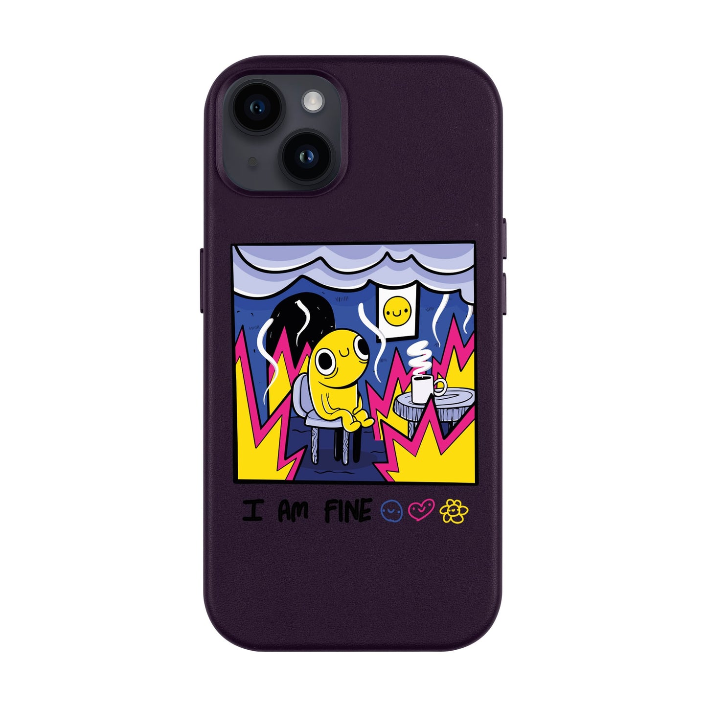 I AM FINE-iPhone 14 Plus Leather Kılıf MagSafe Özellikli