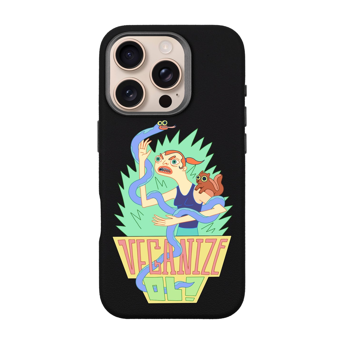 VEGANİZE-iPhone 16 Pro Leather Premium Kılıf MagSafe Özellikli