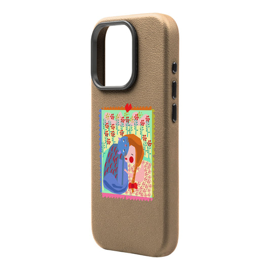 KEDİ POSTA PULU-Leather Premium Kılıf MagSafe Özellikli - iPhone 16 Pro Max