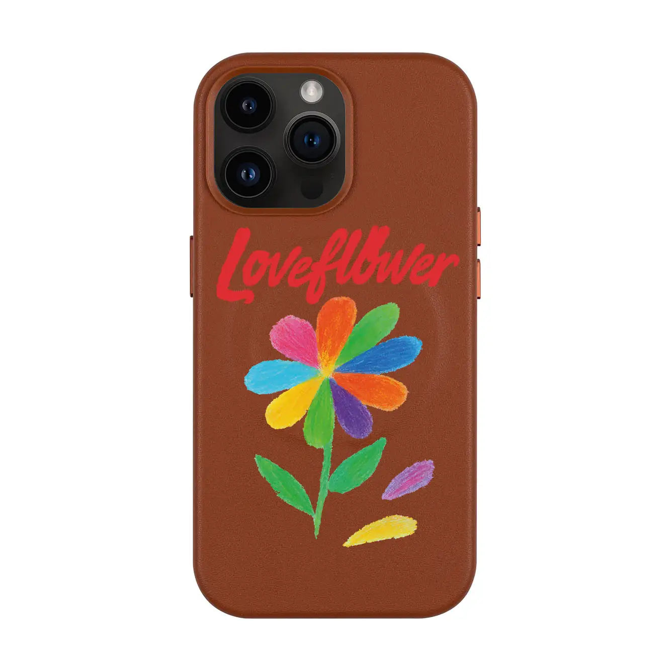 LOVE FLOWER-iPhone 14 Pro Max Leather Kılıf MagSafe Özellikli