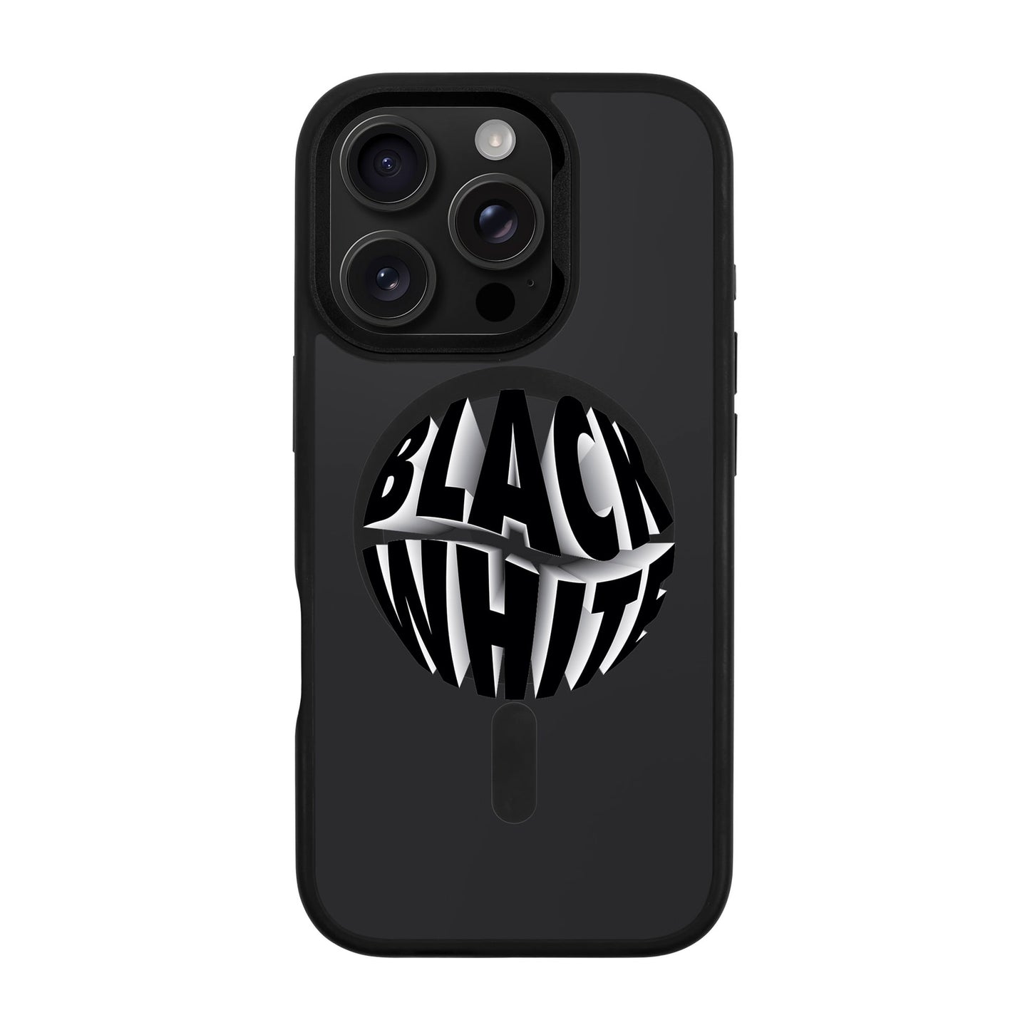 BLACK WHITE-iPhone 16 Pro Rise Kılıf MagSafe Özellikli