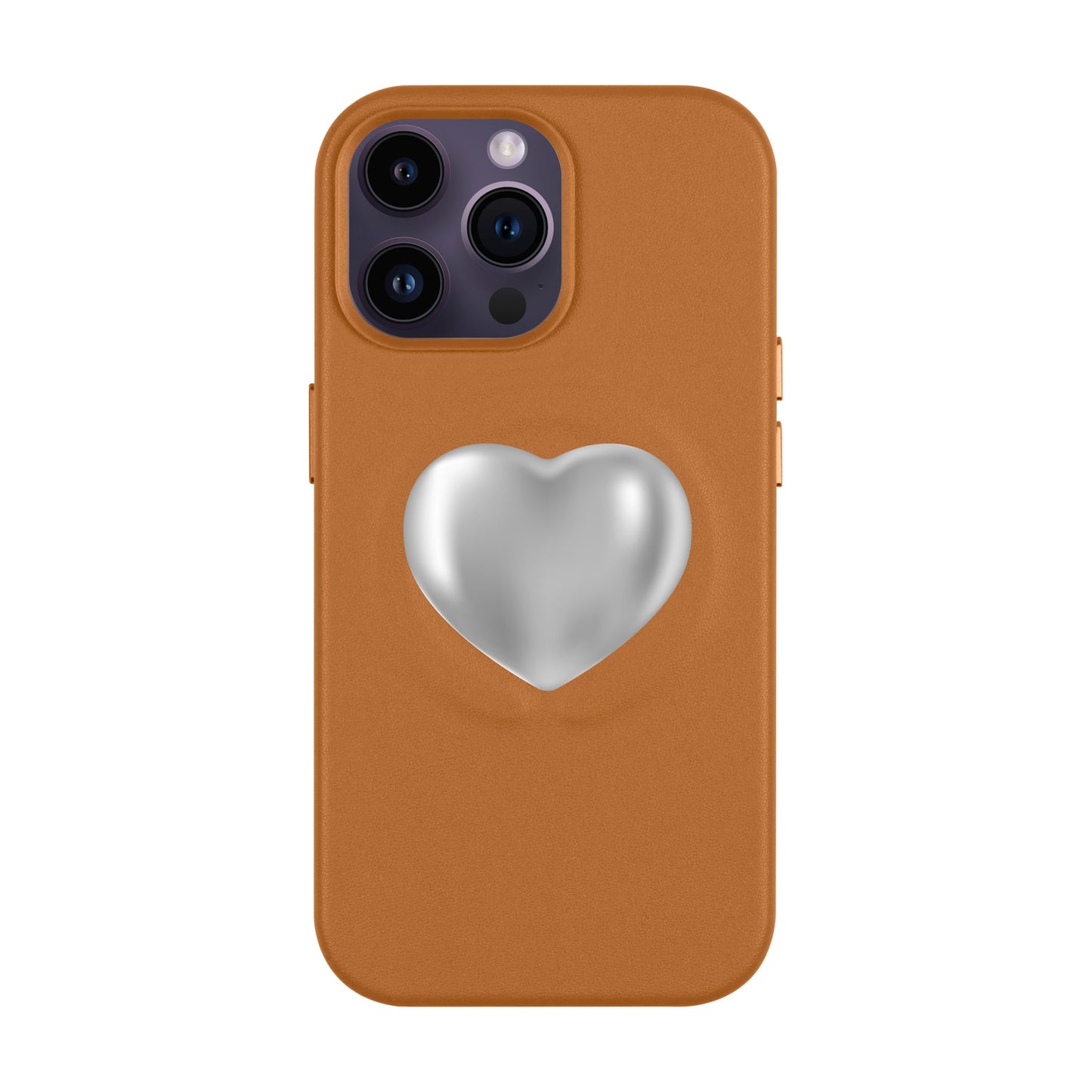 SILVER HEART-iPhone 14 Pro Max Leather Kılıf MagSafe Özellikli