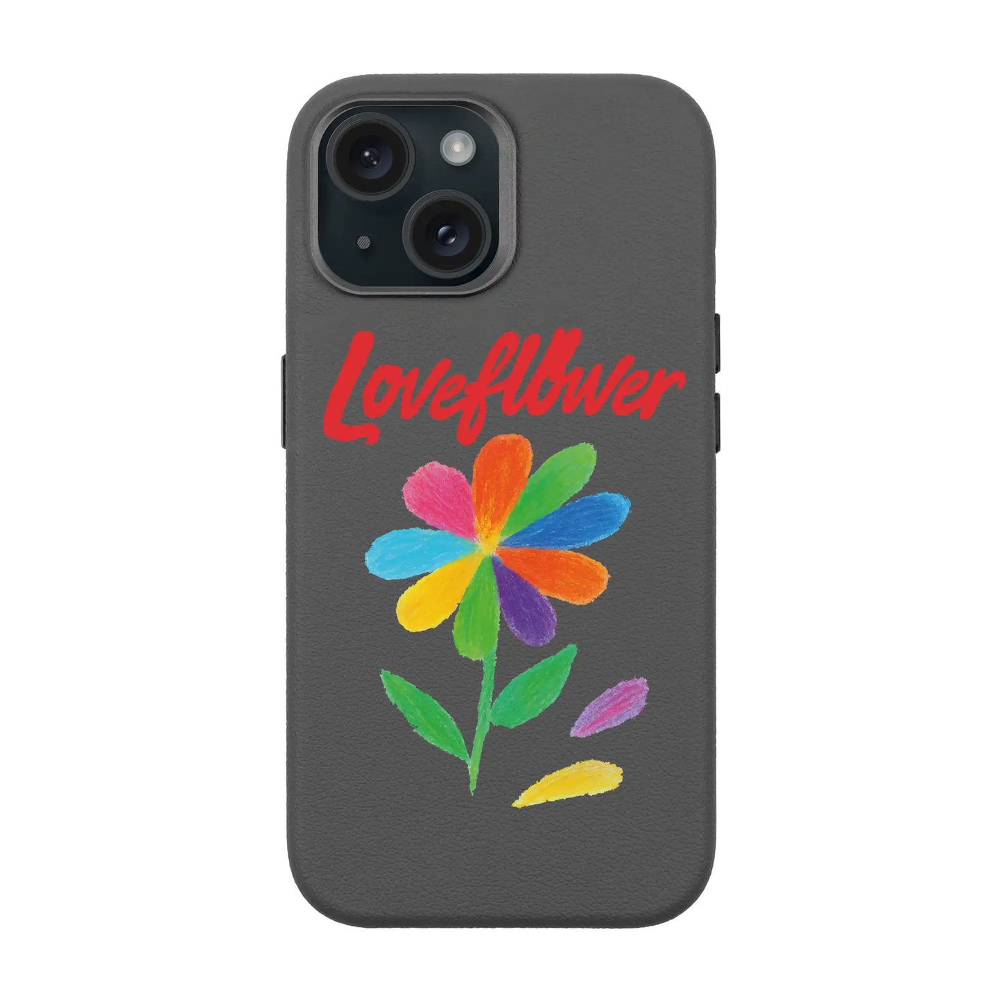 LOVE FLOWER-iPhone 15 Leather Premium Kılıf MagSafe Özellikli
