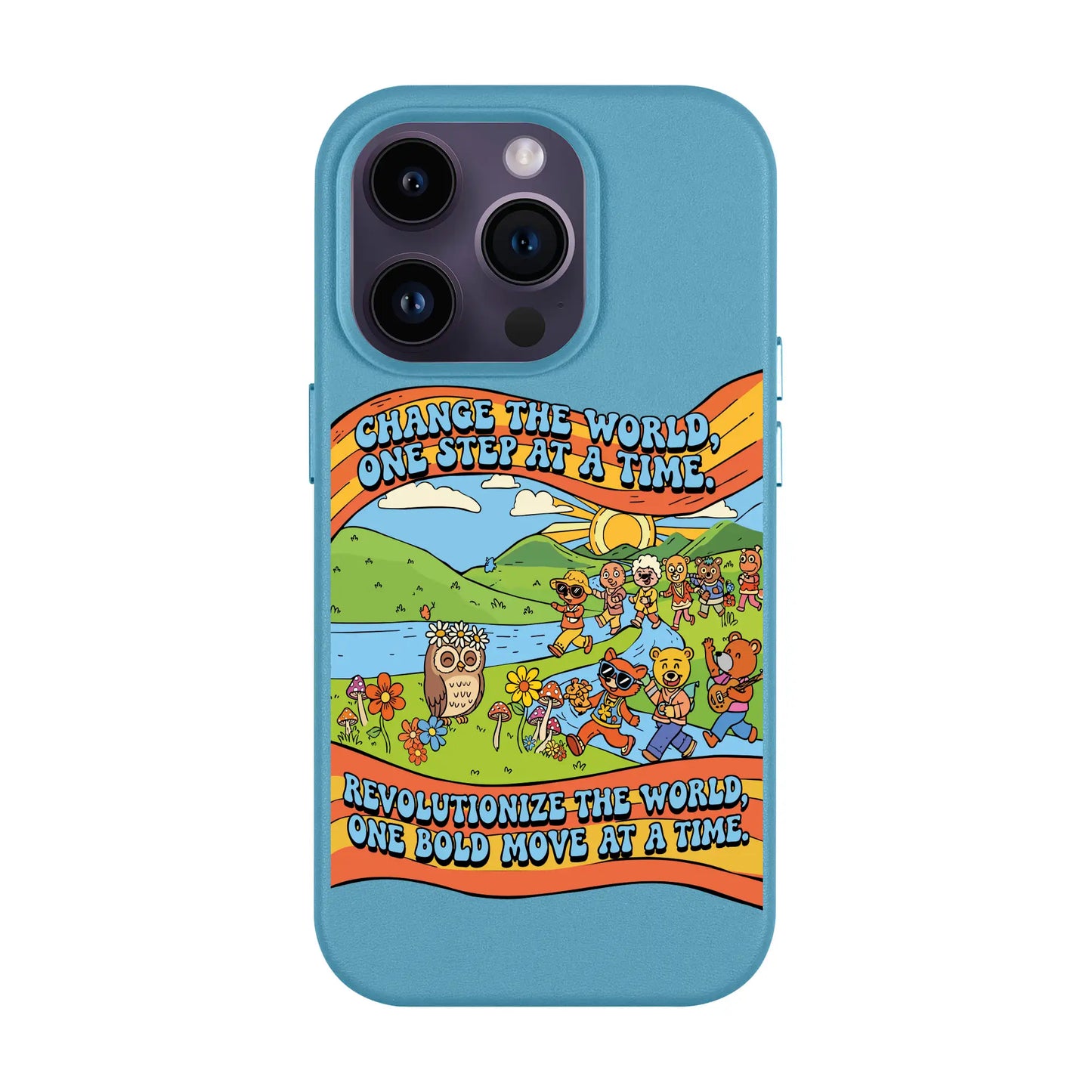 CHANGE THE WORLD-iPhone 14 Pro Leather Kılıf MagSafe Özellikli