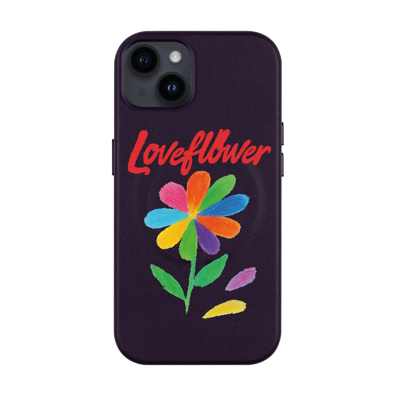 LOVE FLOWER-iPhone 14 Plus Leather Kılıf MagSafe Özellikli