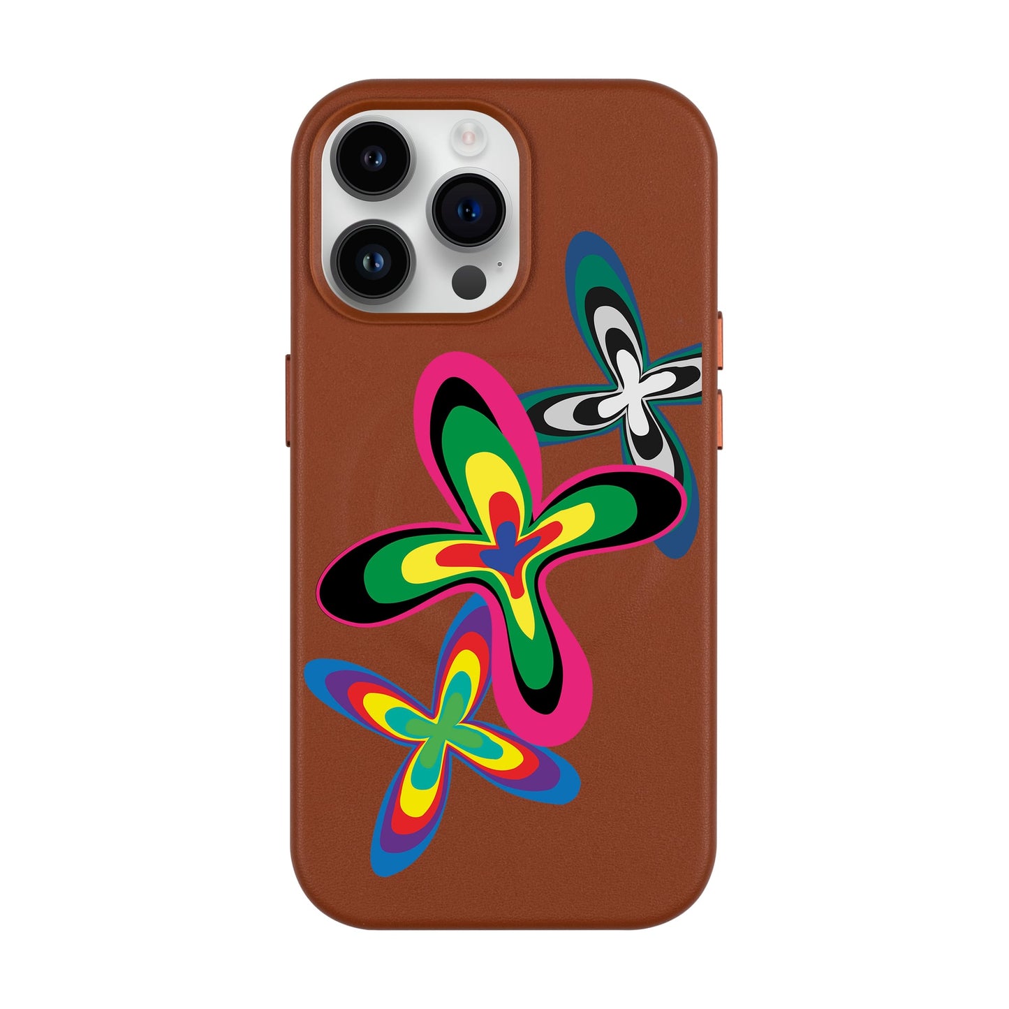 COLOR FLOWER-iPhone 14 Pro Max Leather Kılıf MagSafe Özellikli