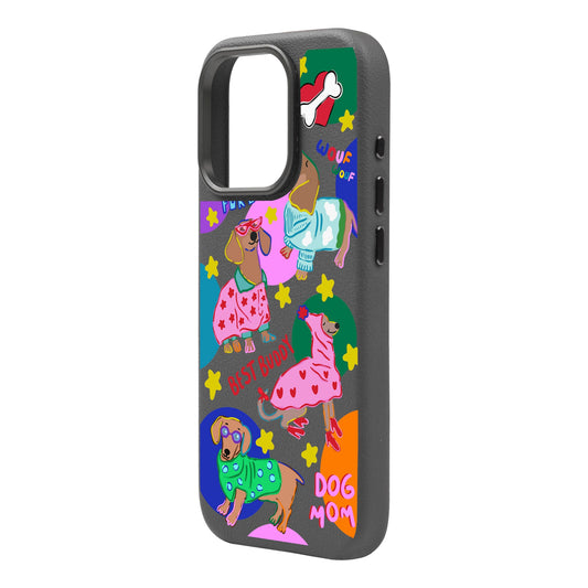 DOG MOM-Leather Premium Kılıf MagSafe Özellikli - iPhone 15 Pro