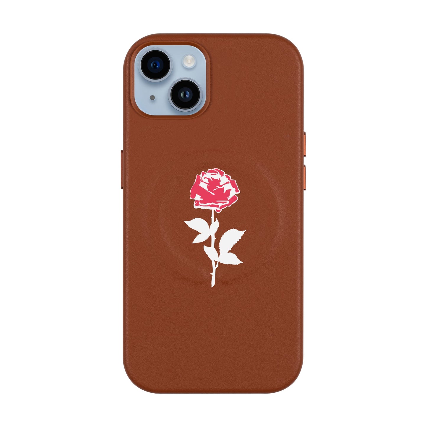 NATUREL ROSE-iPhone 14 Plus Leather Kılıf MagSafe Özellikli