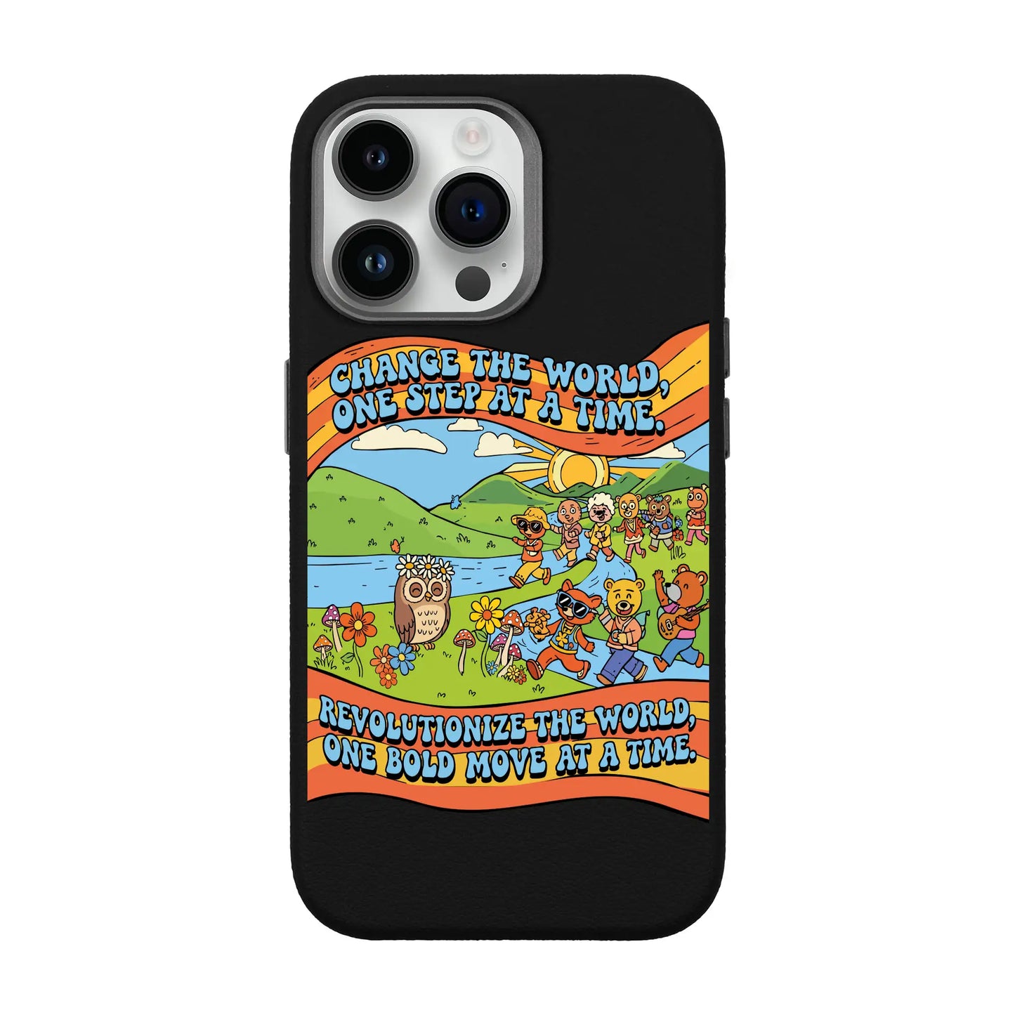 CHANGE THE WORLD-iPhone 14 Pro Max Leather Premium Kılıf MagSafe Özellikli