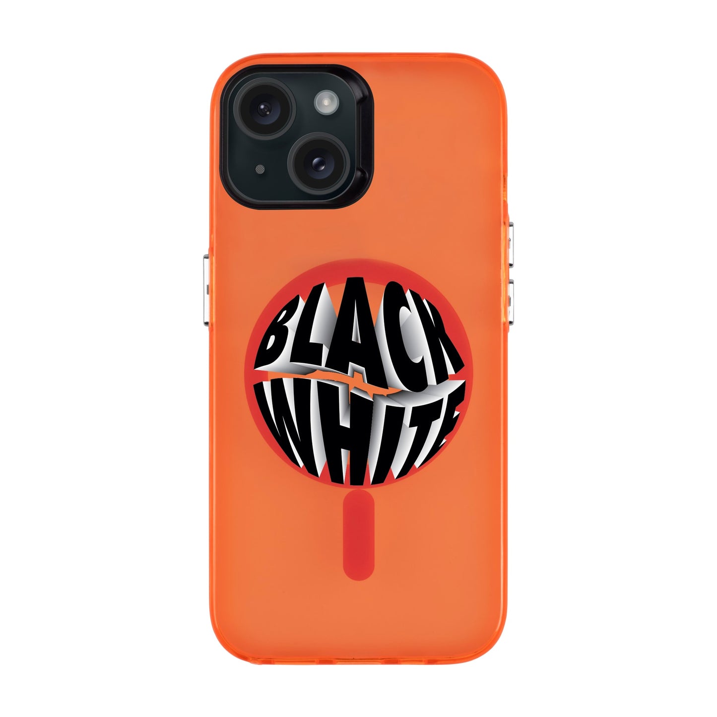 BLACK WHITE-iPhone 15 Hold Kılıf MagSafe Özellikli