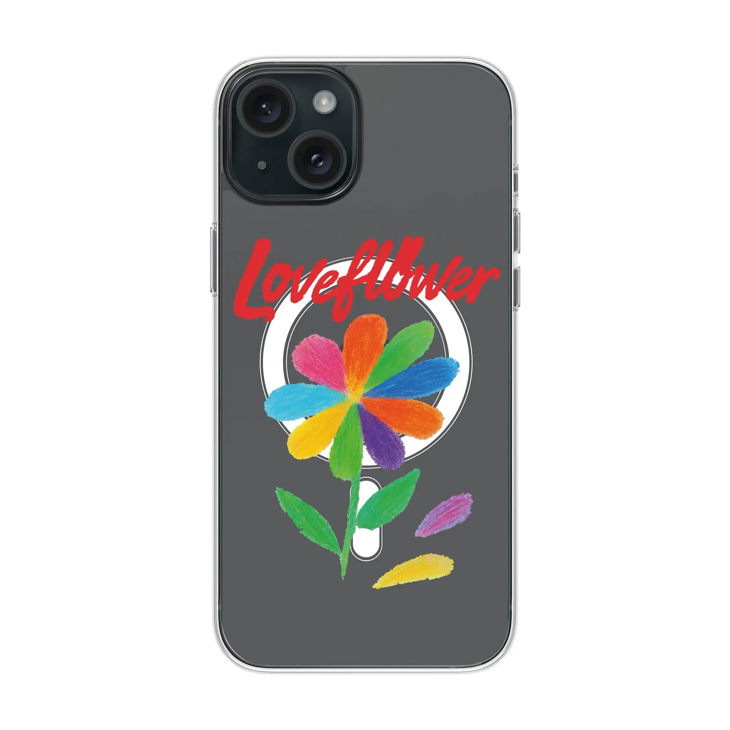 LOVE FLOWER-iPhone 15 Plus Solid Kılıf MagSafe Özellikli
