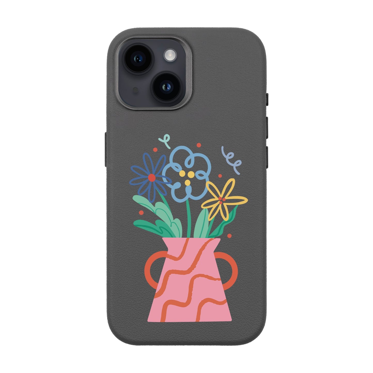 PINK VASE-iPhone 13 Leather Premium Kılıf MagSafe Özellikli