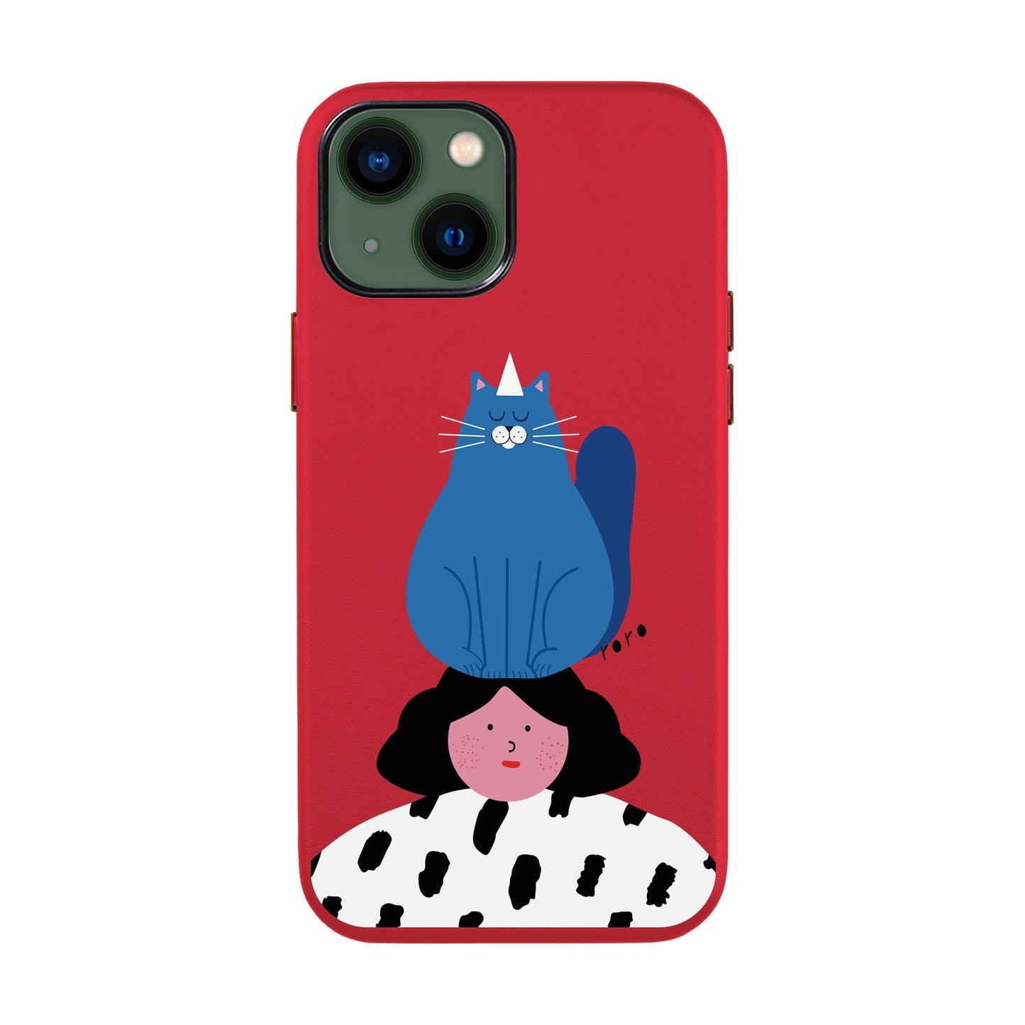 NAUGHTY CAT-iPhone 14 Leather Kılıf