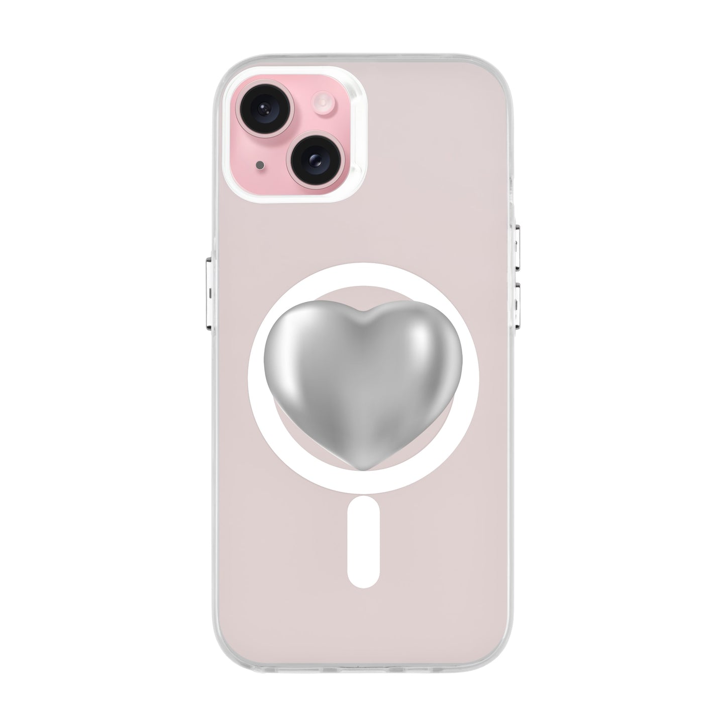 SILVER HEART-iPhone 15 Plus Hold Kılıf MagSafe Özellikli