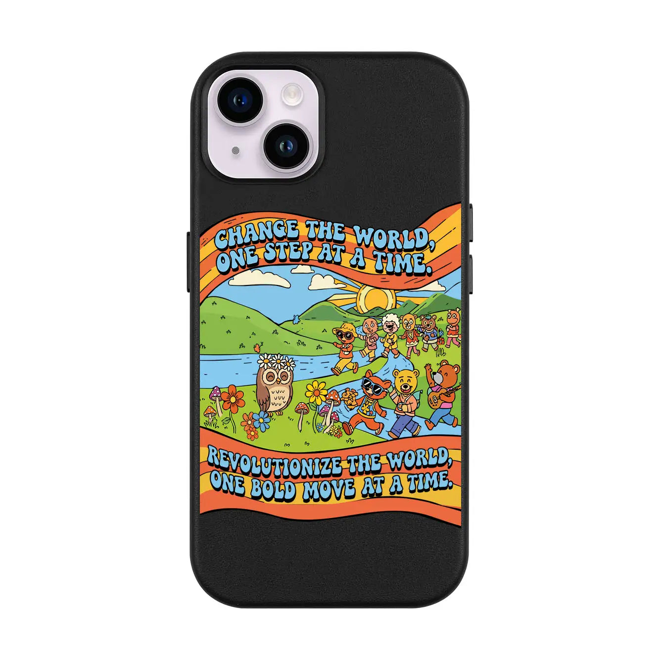 CHANGE THE WORLD-iPhone 14 Plus Leather Kılıf MagSafe Özellikli