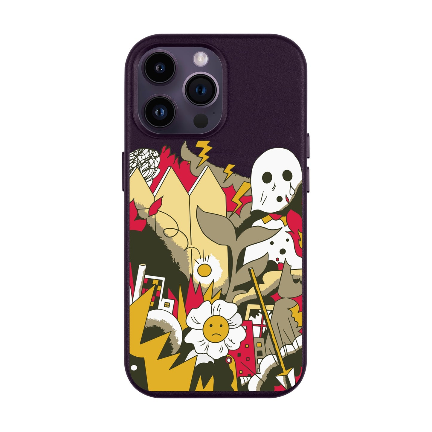 EVERYTHING IS BURNING-iPhone 14 Pro Max Leather Kılıf MagSafe Özellikli