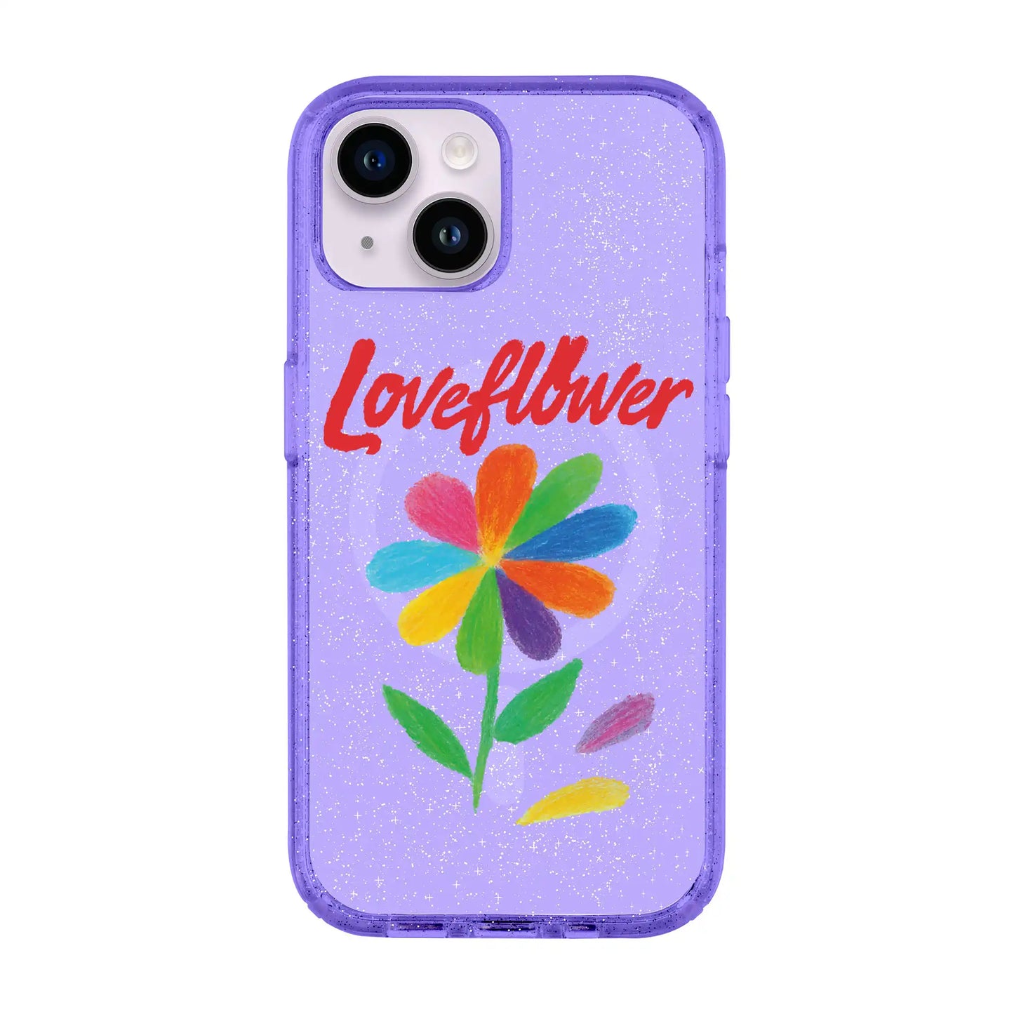 LOVE FLOWER-iPhone 14 Plus Shiny Kılıf MagSafe Özellikli
