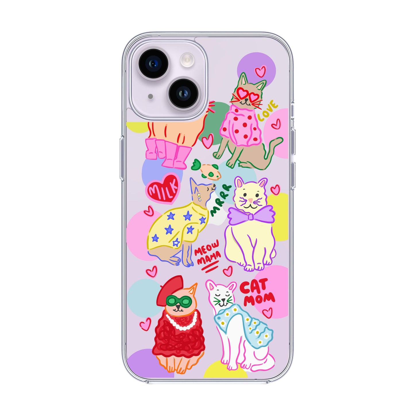 CAT MOM-iPhone 14 Solid Kılıf