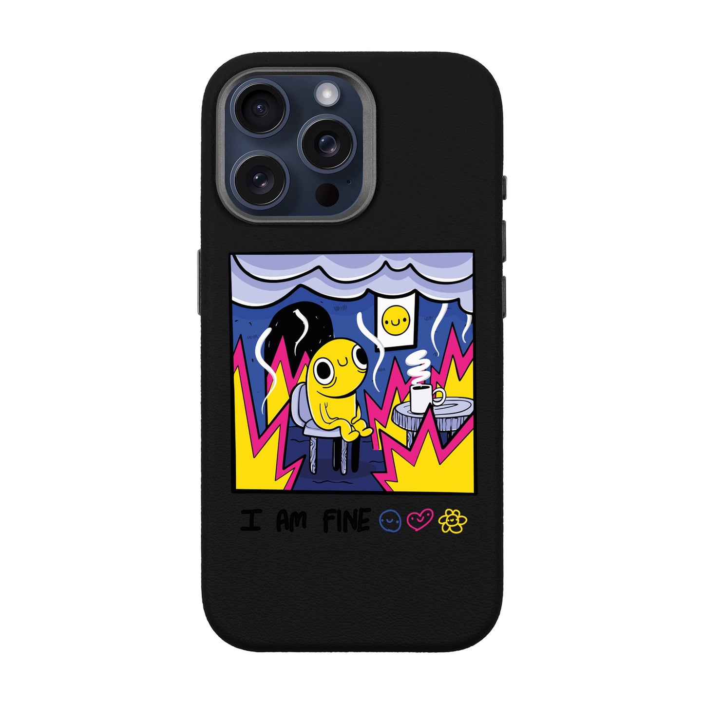 I AM FINE-iPhone 15 Pro Max Leather Premium Kılıf MagSafe Özellikli