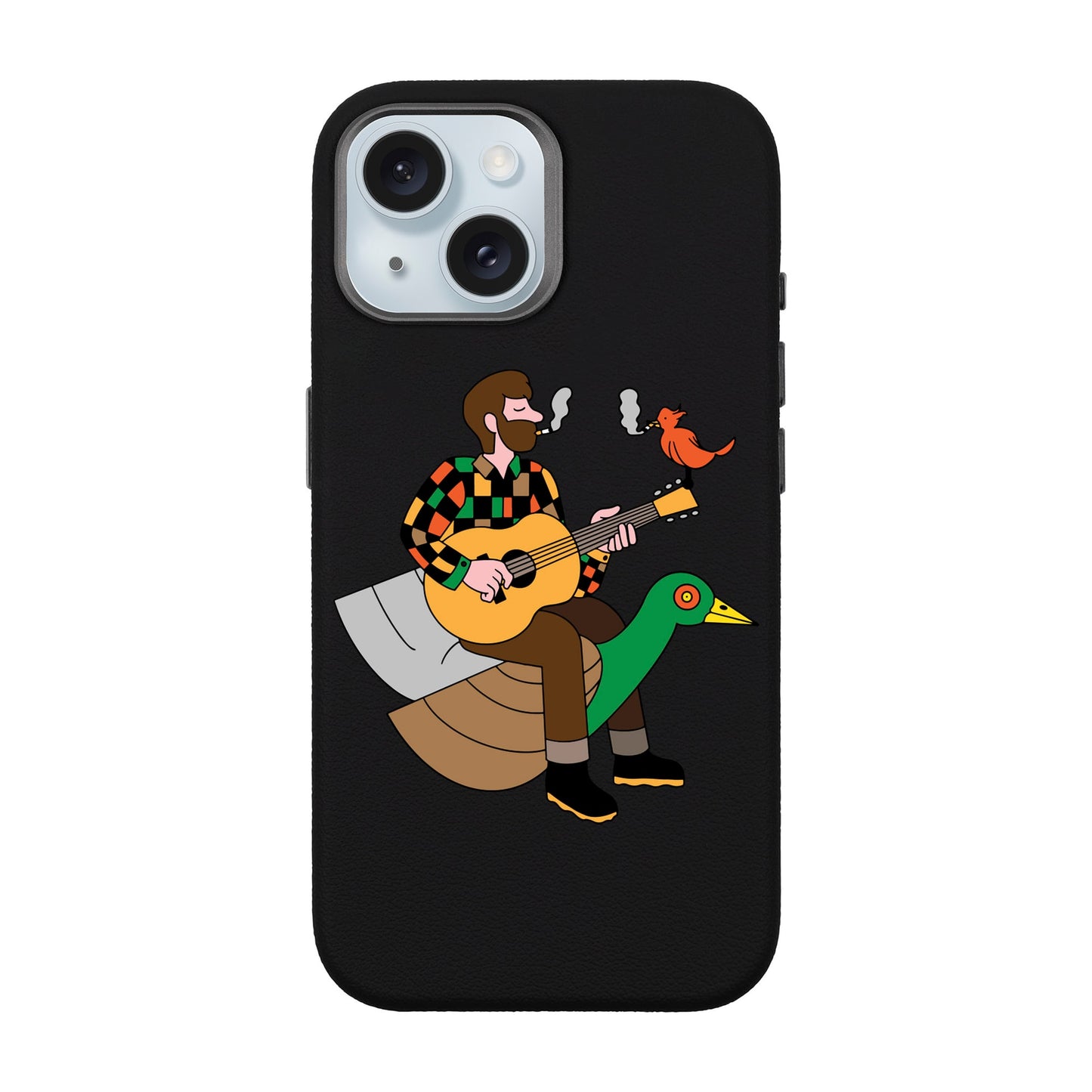 BIRDS OF A FEATHER-iPhone 15 Leather Premium Kılıf MagSafe Özellikli