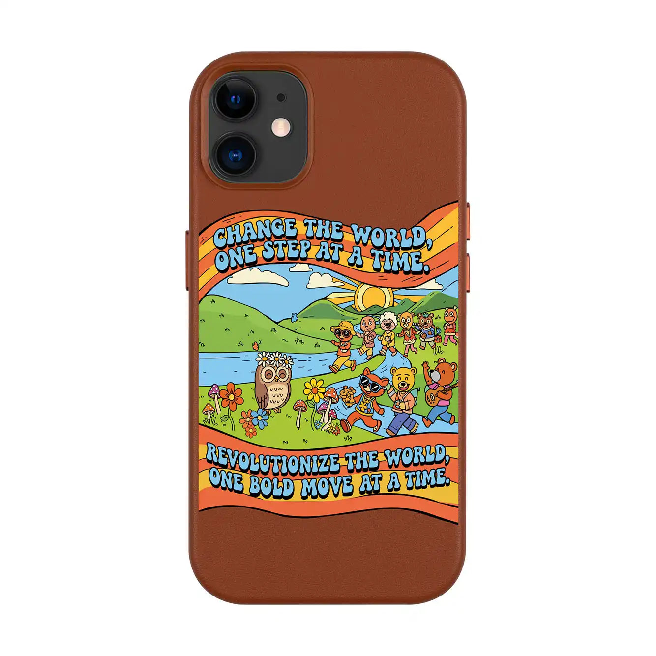 CHANGE THE WORLD-iPhone 11 Leather Kılıf MagSafe Özellikli