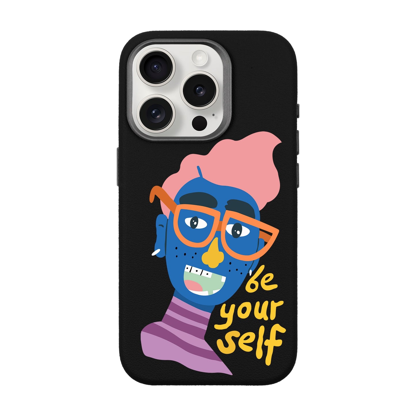 BE YOURSELF-iPhone 15 Pro Leather Premium Kılıf MagSafe Özellikli