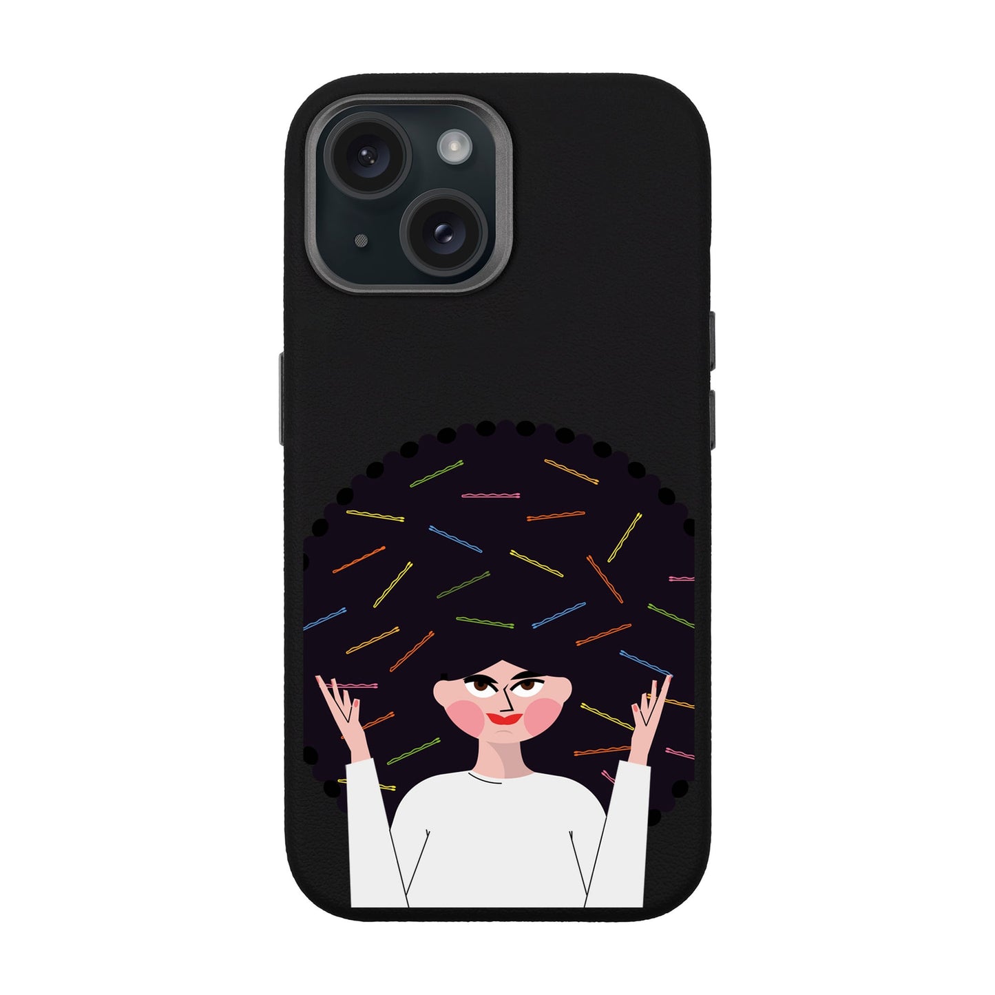 TANGLES OF HAPPINESS-iPhone 15 Leather Premium Kılıf MagSafe Özellikli