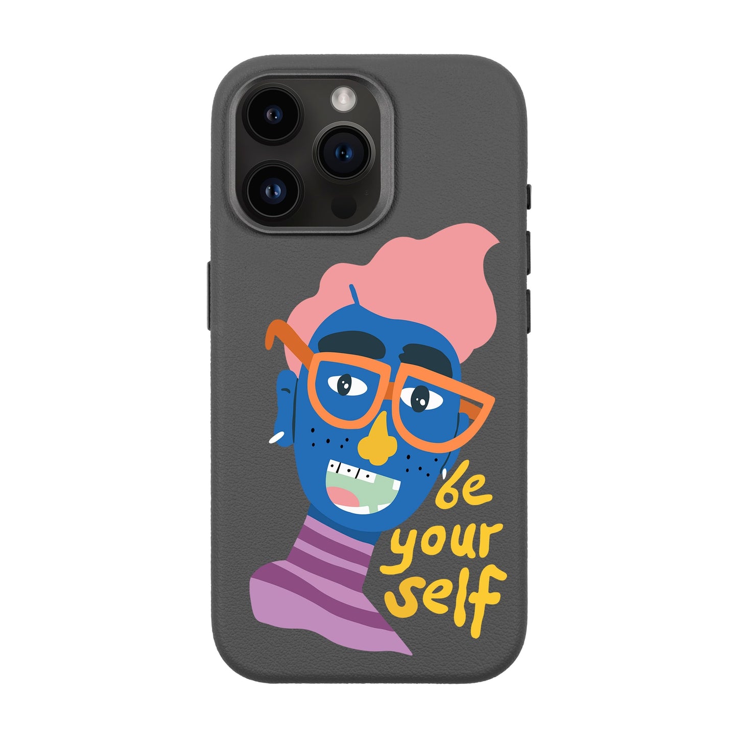 BE YOURSELF-iPhone 14 Pro Max Leather Premium Kılıf MagSafe Özellikli