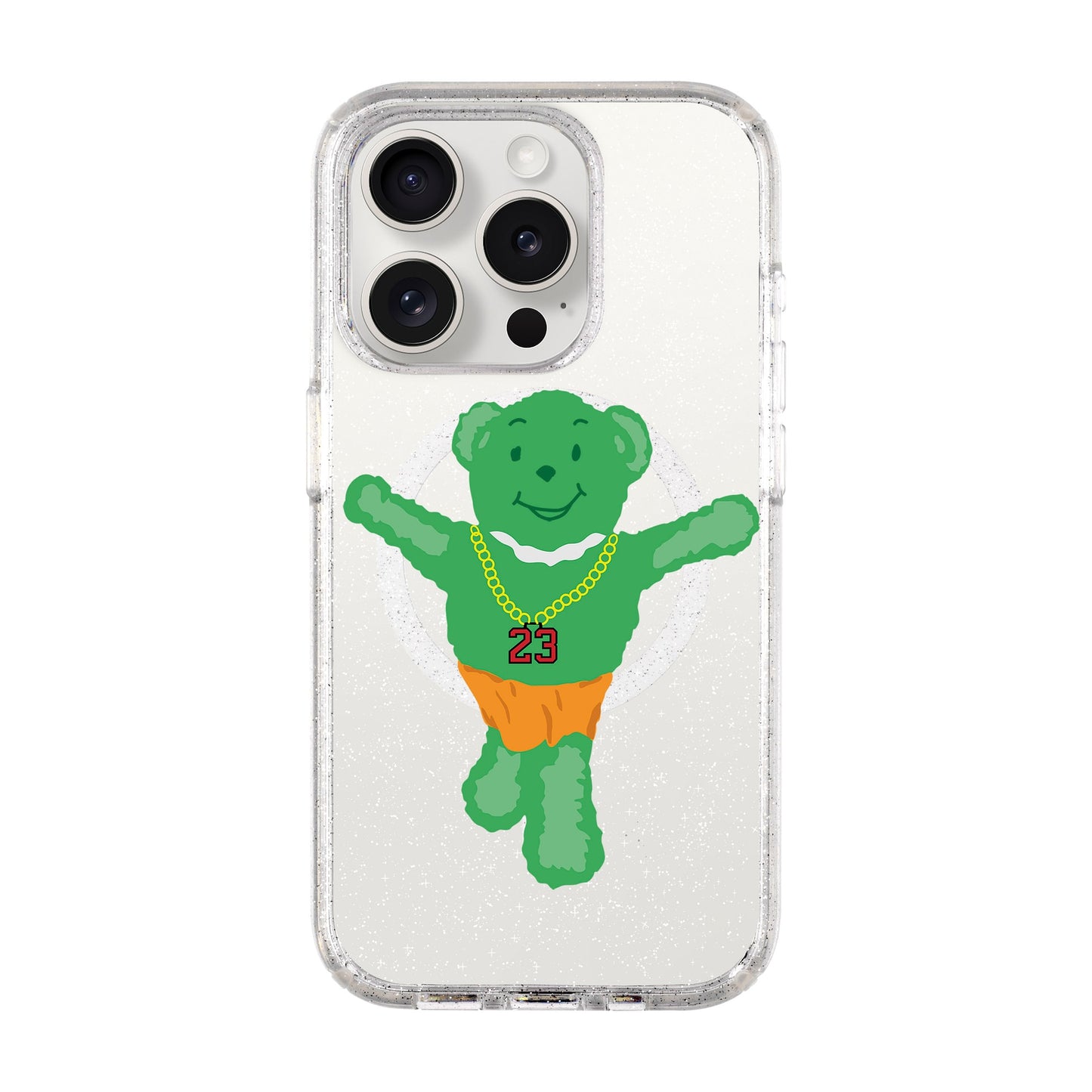 GREEN BEAR-iPhone 15 Pro Shiny Kılıf MagSafe Özellikli