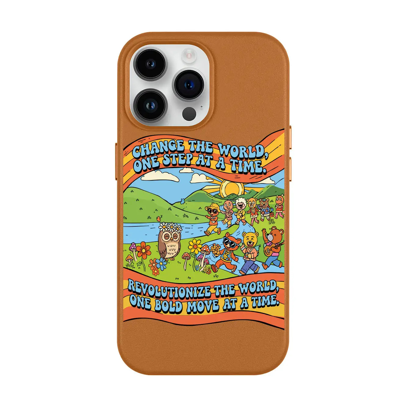 CHANGE THE WORLD-iPhone 14 Pro Max Leather Kılıf MagSafe Özellikli
