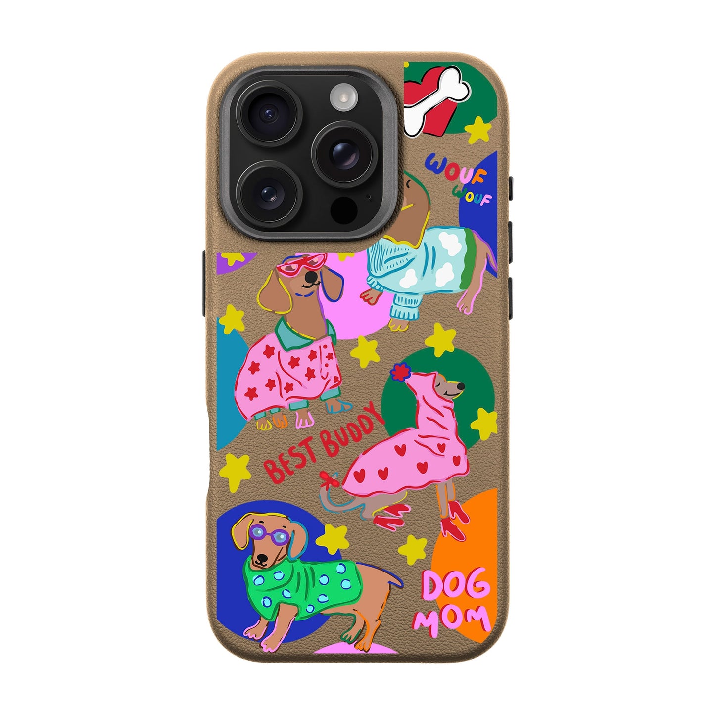 DOG MOM-iPhone 16 Pro Leather Premium Kılıf MagSafe Özellikli