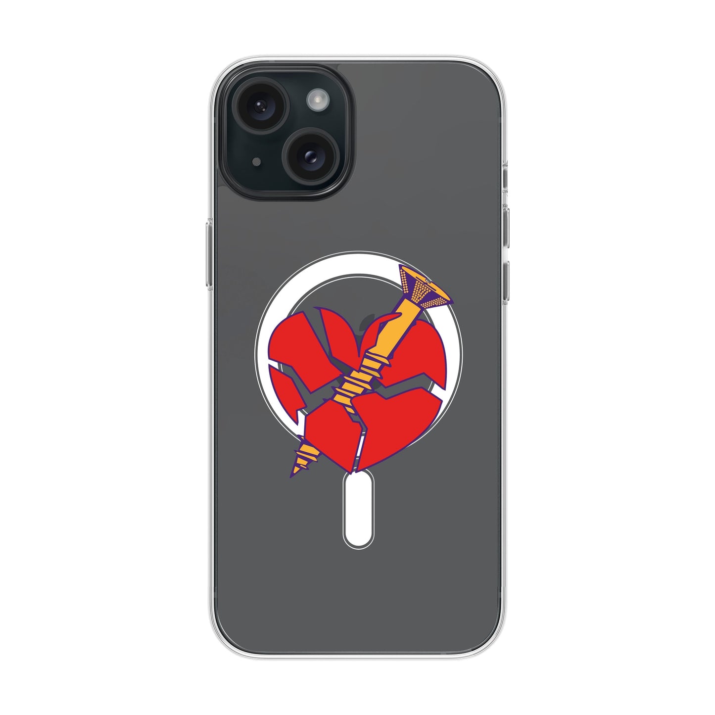 BROKEN HEART-iPhone 15 Plus Solid Kılıf MagSafe Özellikli