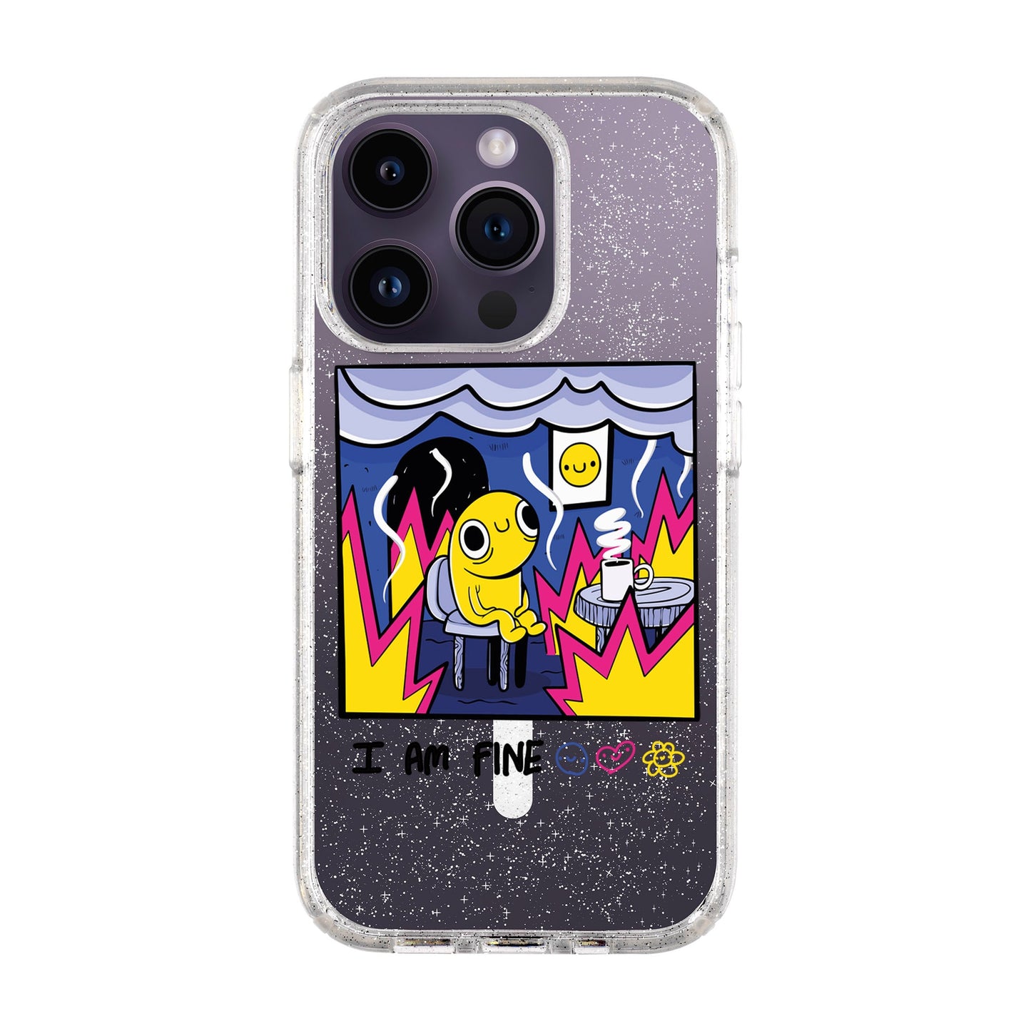I AM FINE-iPhone 14 Pro Shiny Kılıf MagSafe Özellikli