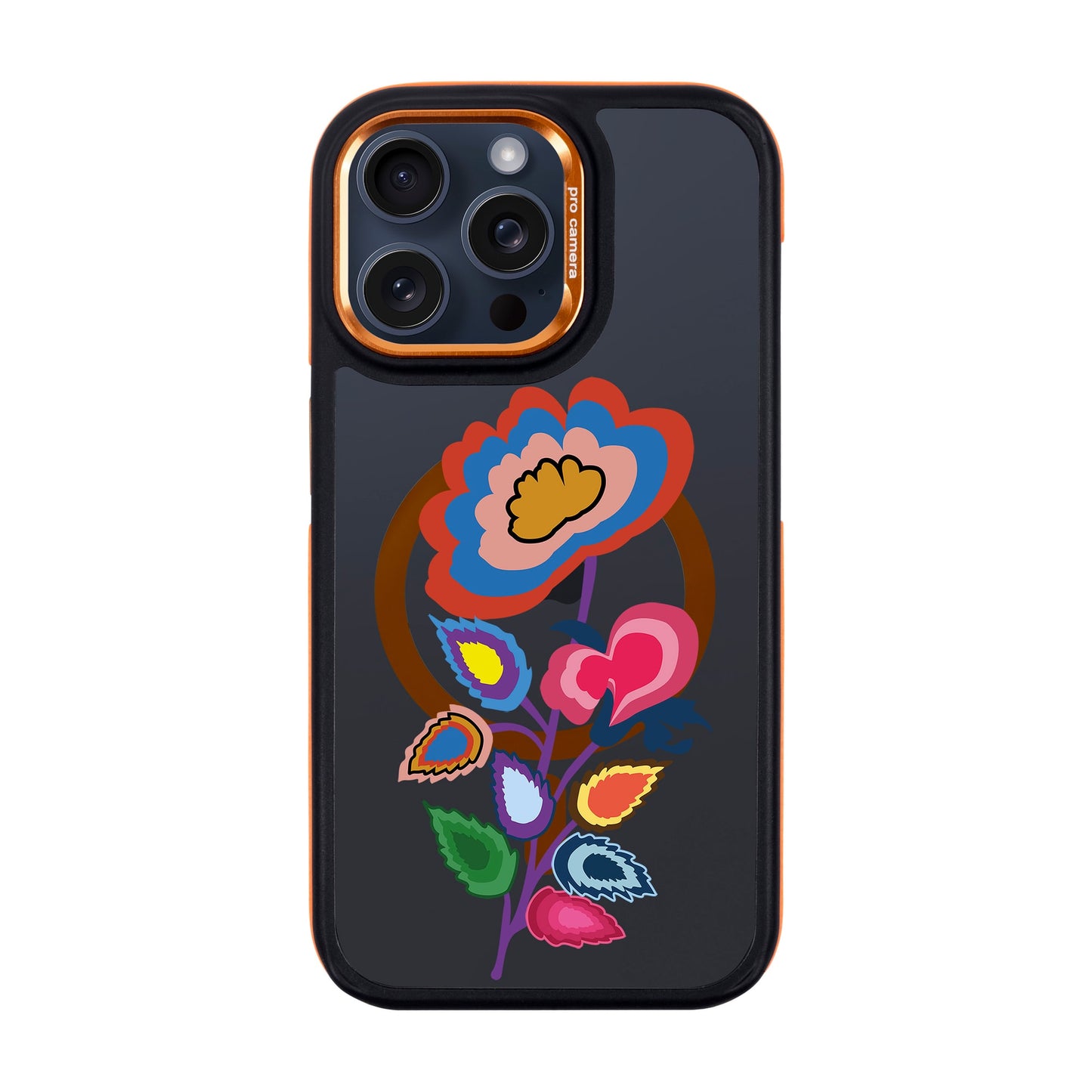 KNITTED FLOWER-iPhone 15 Pro Max Dark Kılıf MagSafe Özellikli