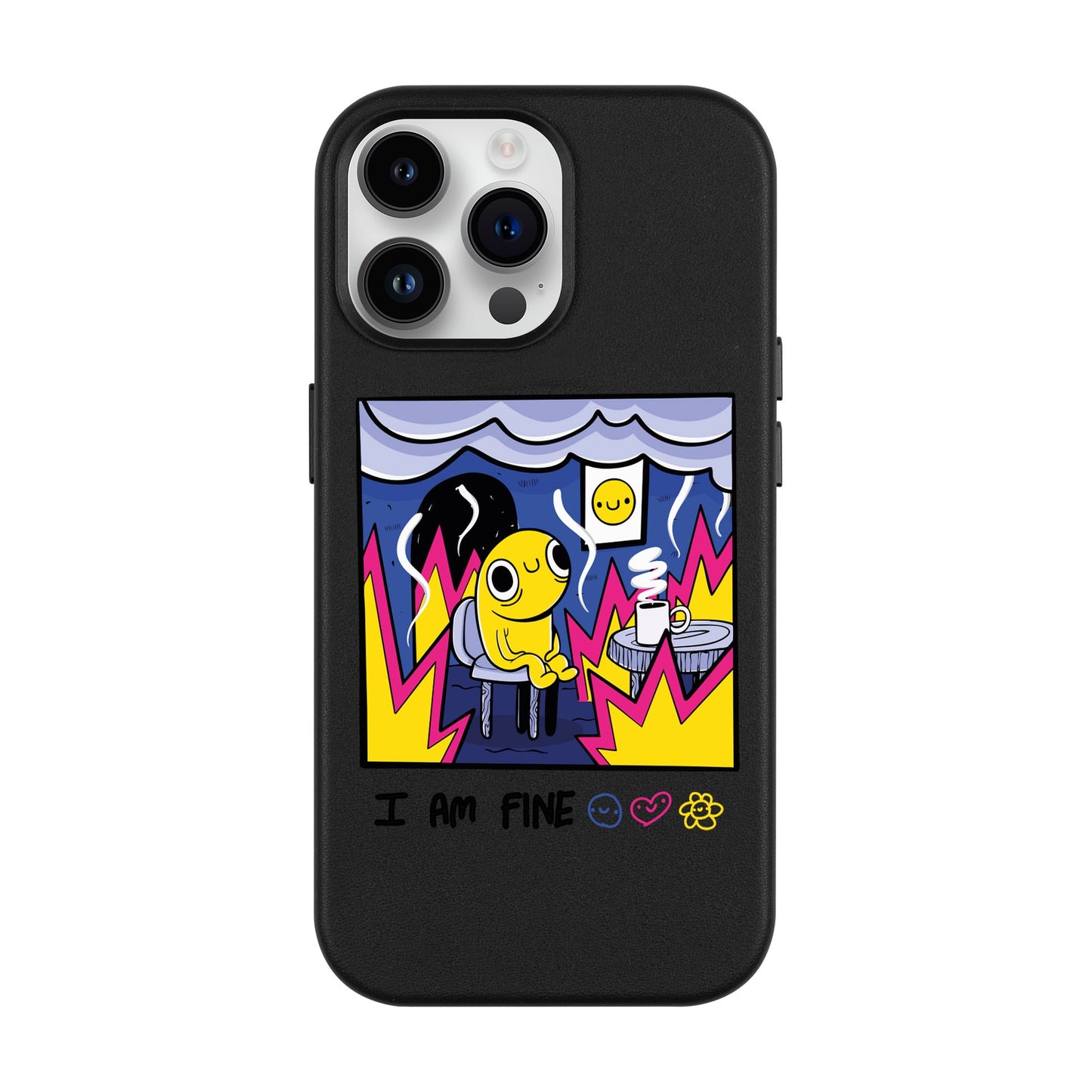 I AM FINE-iPhone 14 Pro Max Leather Kılıf MagSafe Özellikli