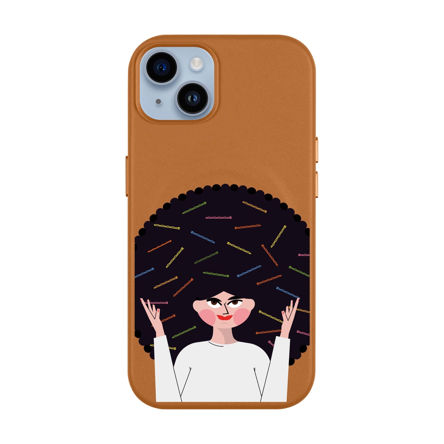 TANGLES OF HAPPINESS-iPhone 14 Plus Leather Kılıf MagSafe Özellikli