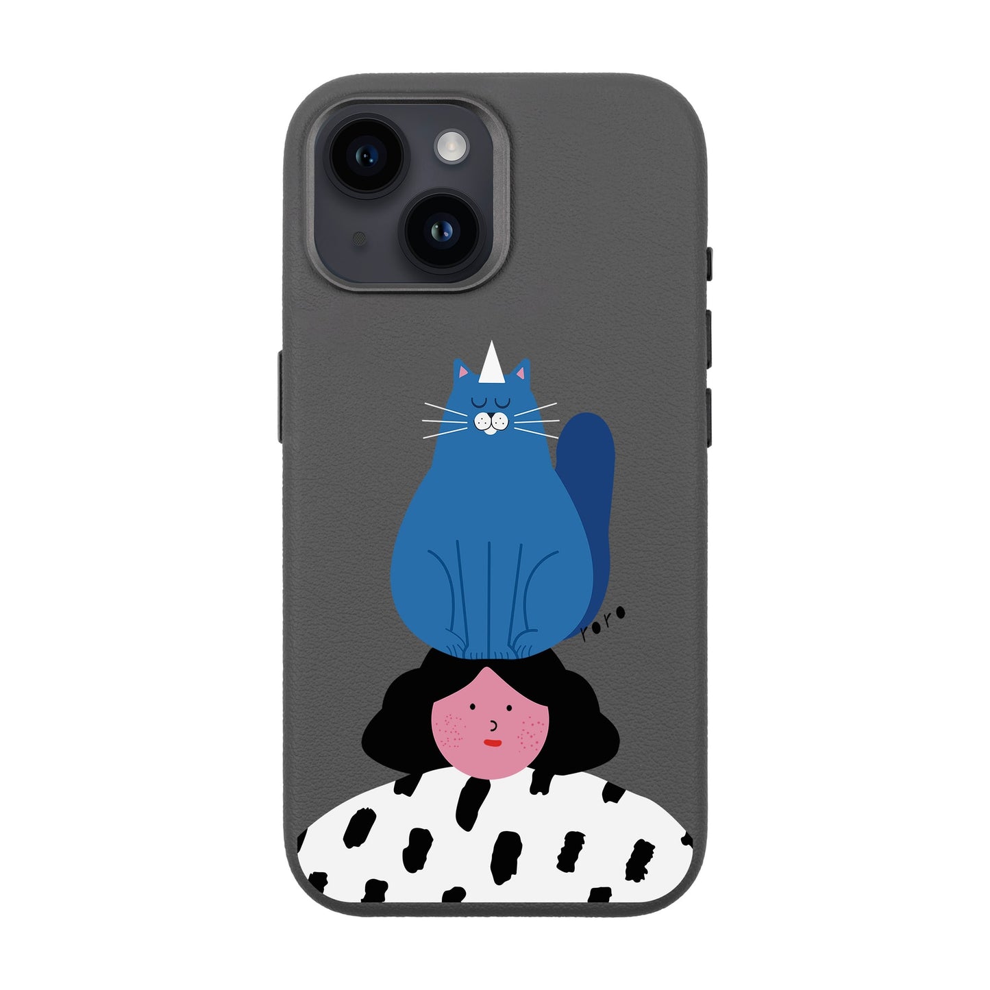 NAUGHTY CAT-iPhone 14 Leather Premium Kılıf MagSafe Özellikli