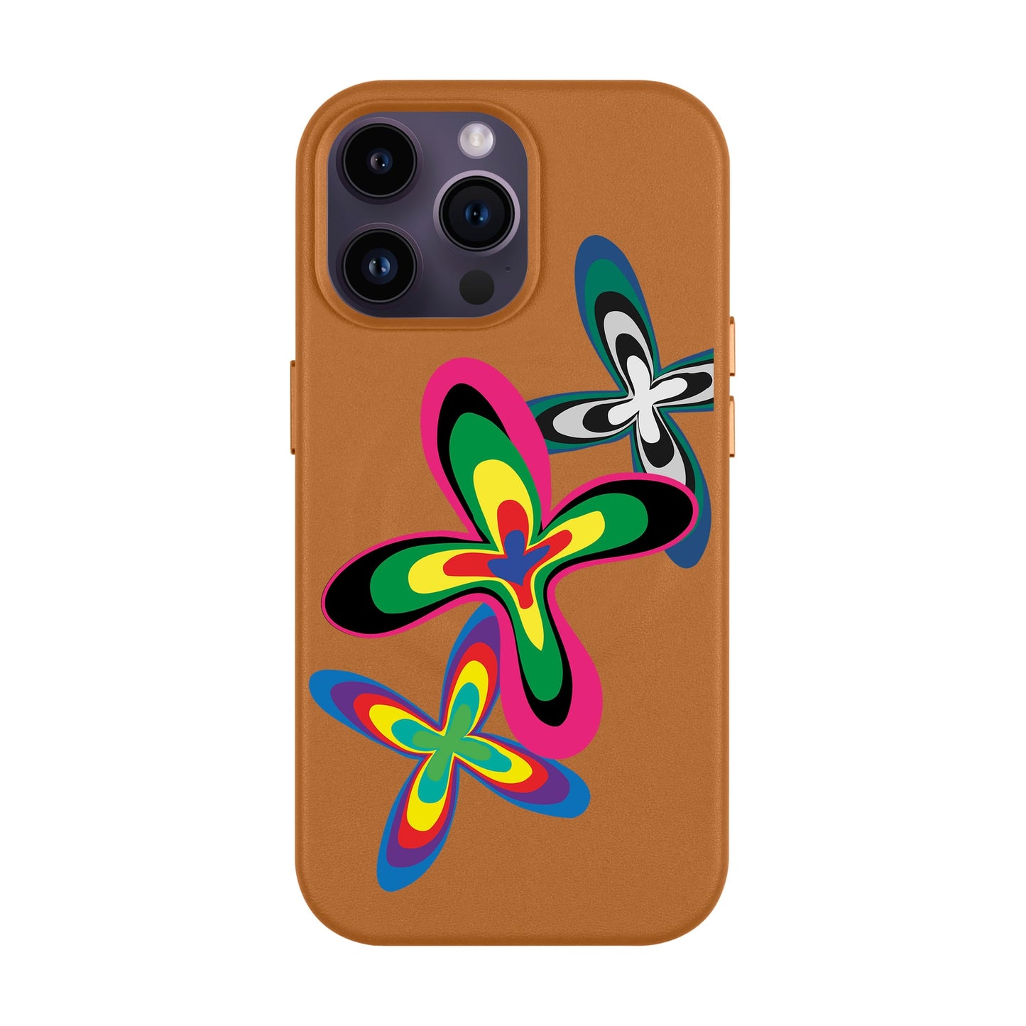 COLOR FLOWER-iPhone 14 Pro Max Leather Kılıf MagSafe Özellikli