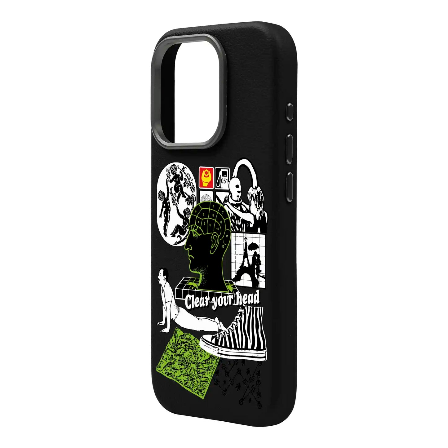 CLEAR YOUR HEAD-iPhone 15 Pro Leather Premium Kılıf MagSafe Özellikli